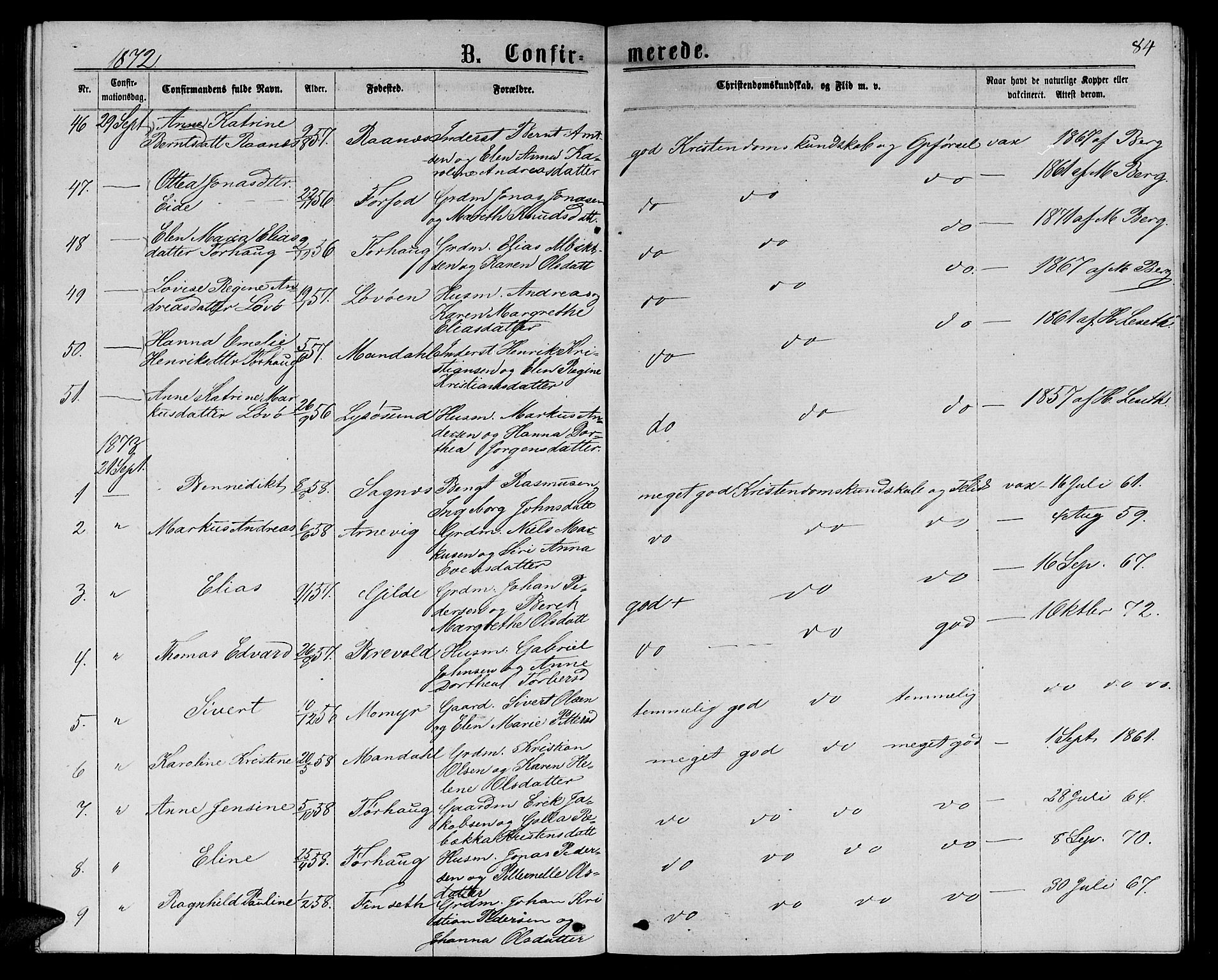 Ministerialprotokoller, klokkerbøker og fødselsregistre - Sør-Trøndelag, SAT/A-1456/655/L0686: Parish register (copy) no. 655C02, 1866-1879, p. 84