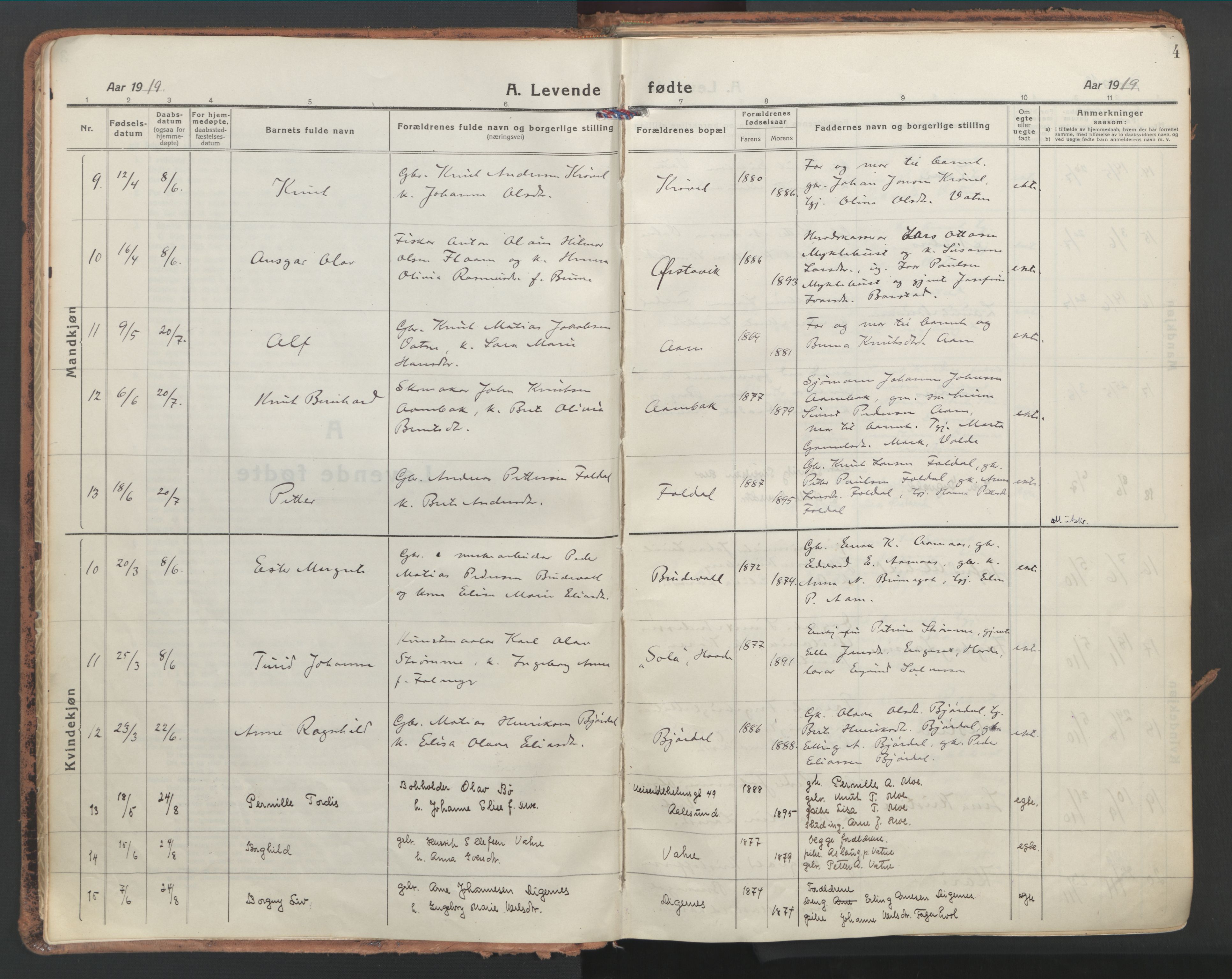 Ministerialprotokoller, klokkerbøker og fødselsregistre - Møre og Romsdal, AV/SAT-A-1454/513/L0180: Parish register (official) no. 513A07, 1919-1929, p. 4