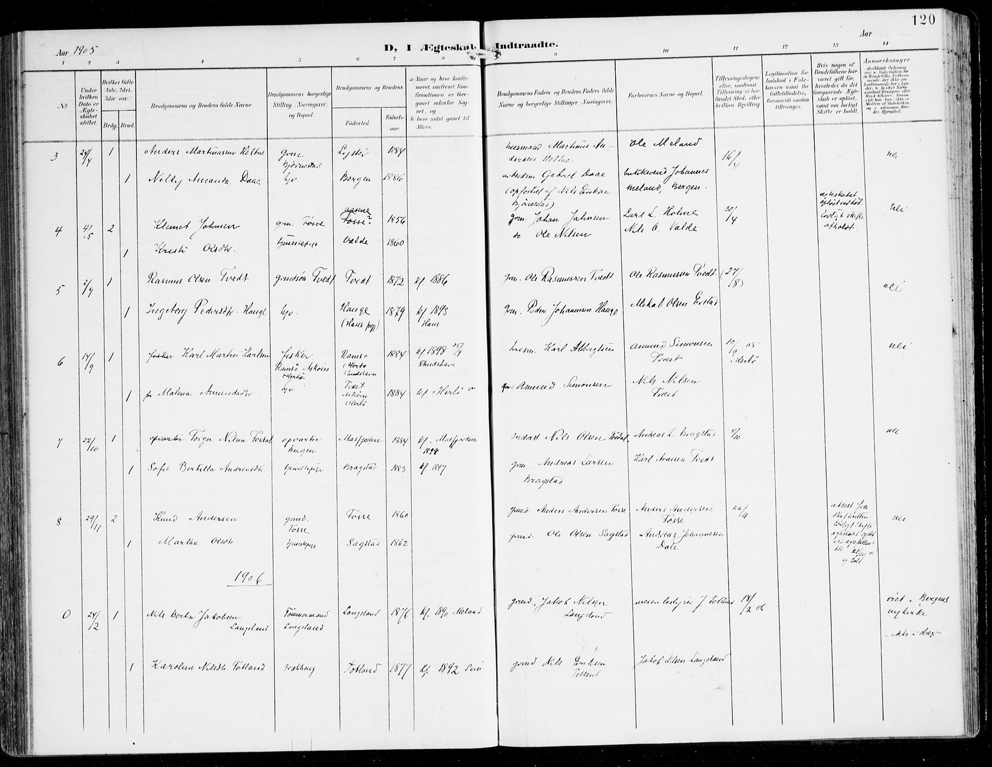 Alversund Sokneprestembete, SAB/A-73901/H/Ha/Haa/Haac/L0002: Parish register (official) no. C 2, 1901-1921, p. 120