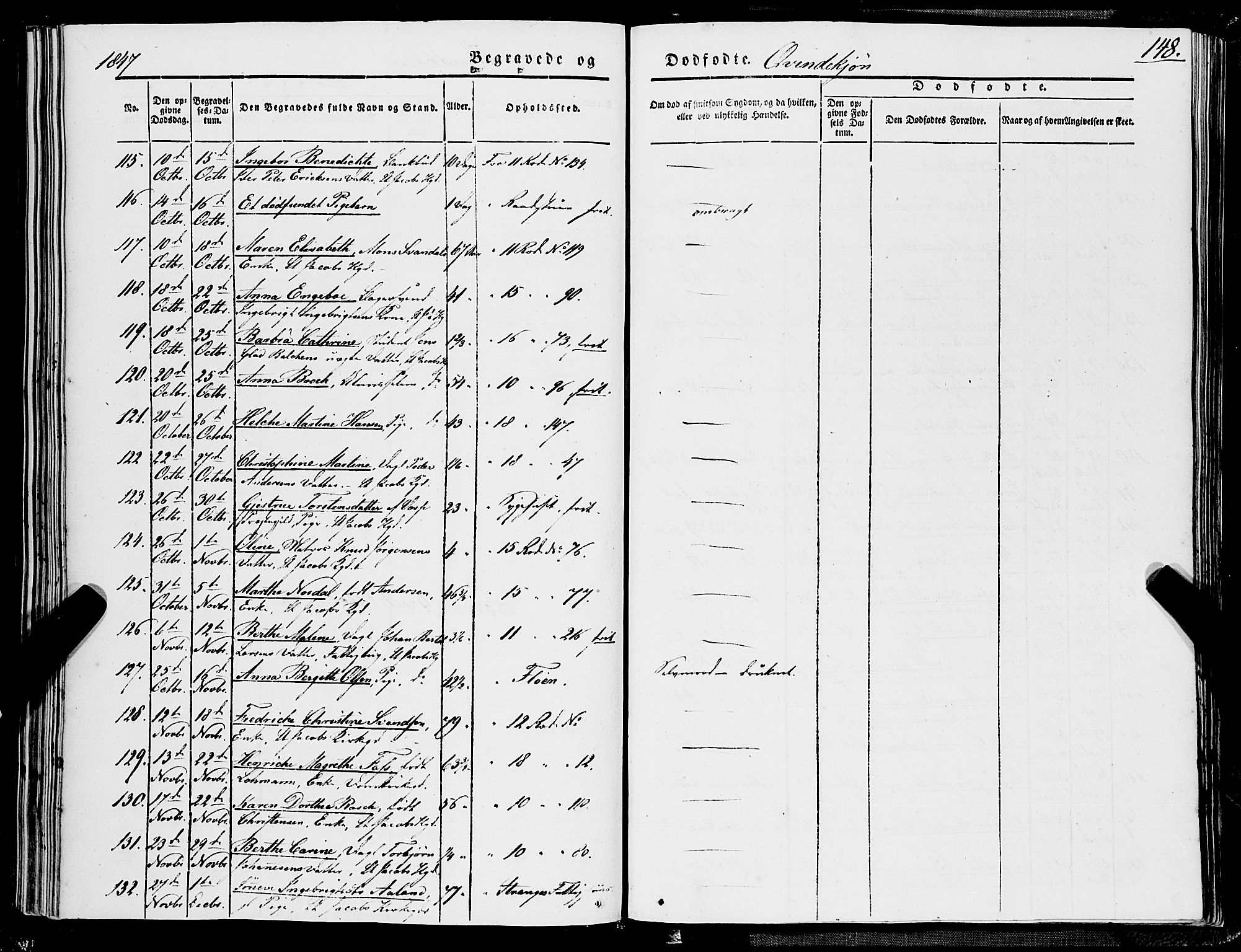Domkirken sokneprestembete, SAB/A-74801/H/Haa/L0040: Parish register (official) no. E 1, 1841-1853, p. 148