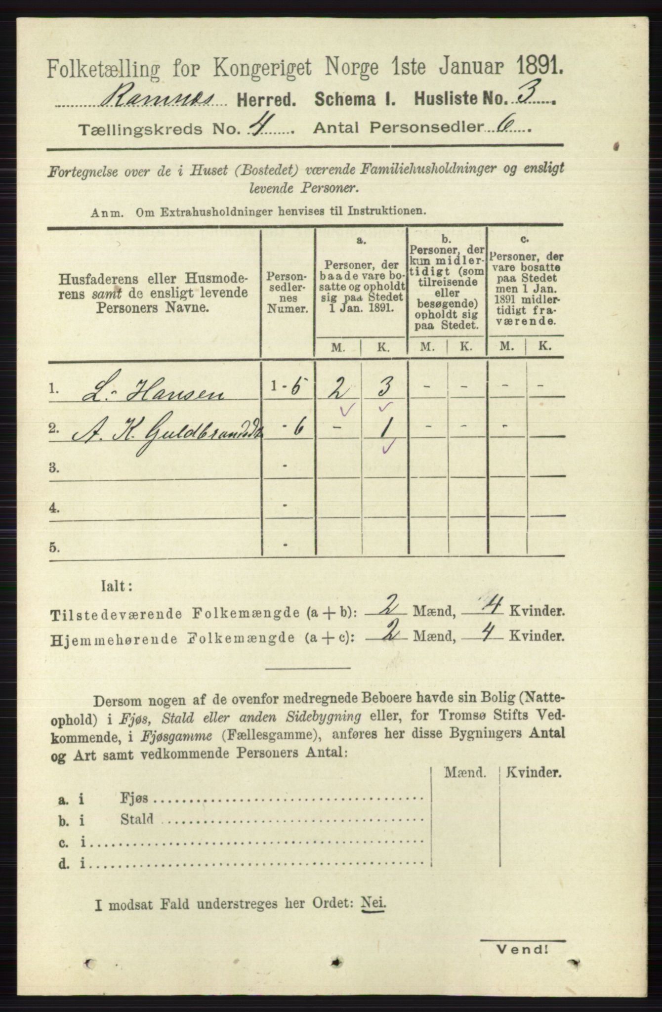 RA, 1891 census for 0718 Ramnes, 1891, p. 1862