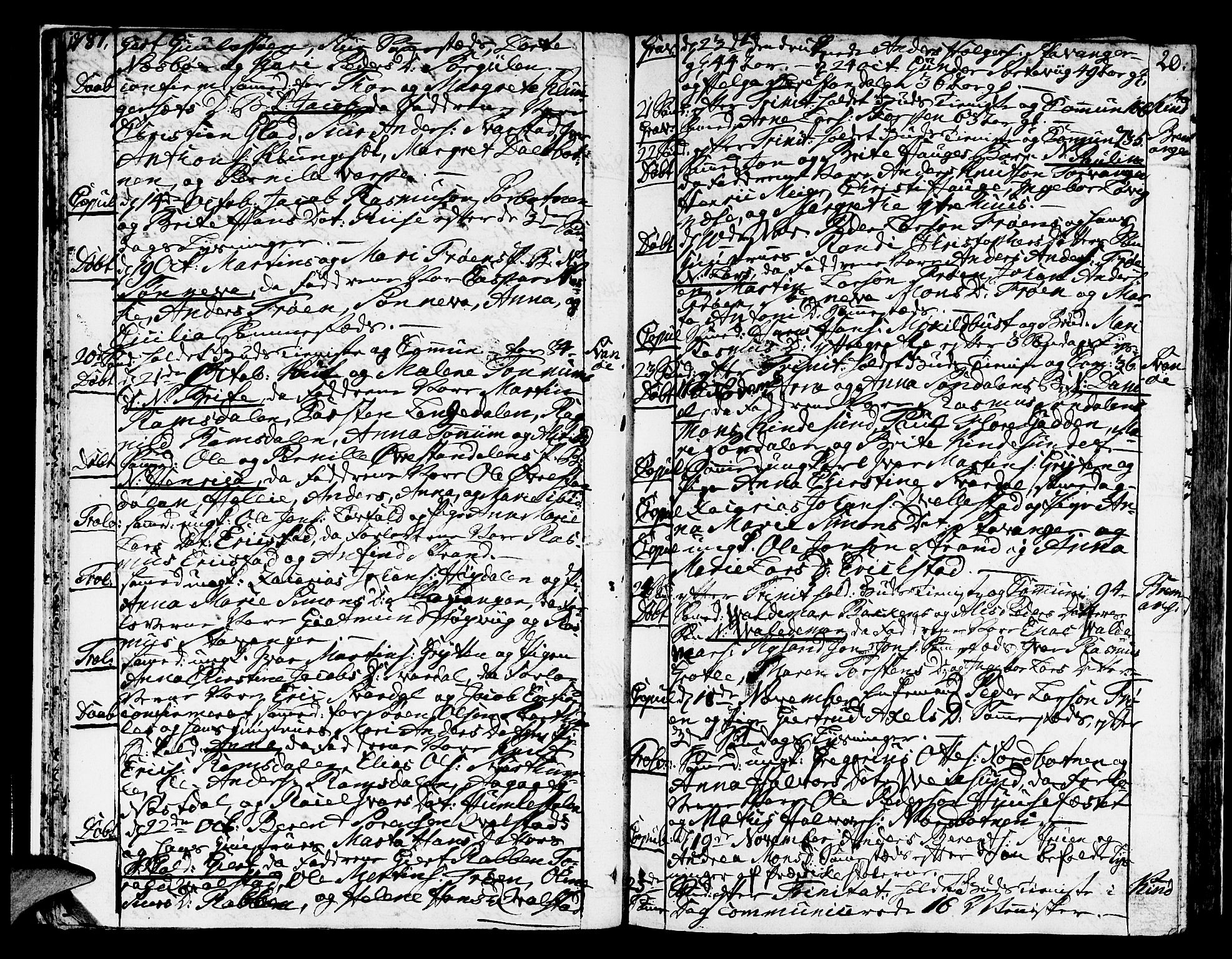 Kinn sokneprestembete, AV/SAB-A-80801/H/Haa/Haaa/L0003: Parish register (official) no. A 3, 1785-1821, p. 20