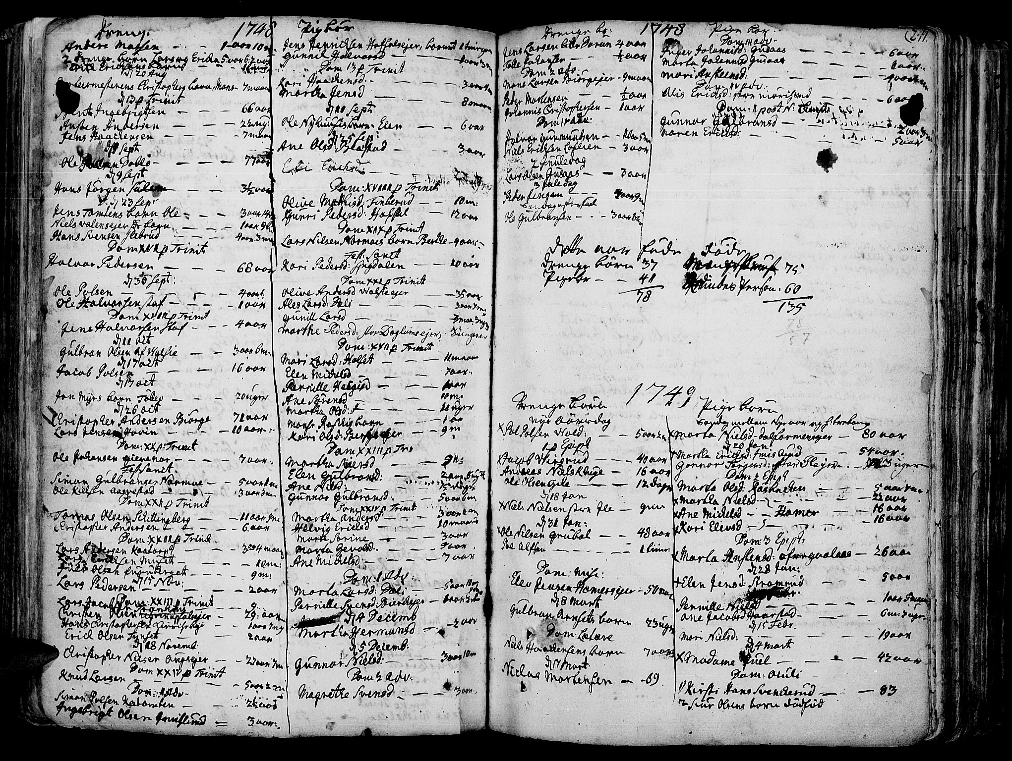 Vang prestekontor, Hedmark, SAH/PREST-008/H/Ha/Haa/L0003: Parish register (official) no. 3, 1734-1809, p. 241