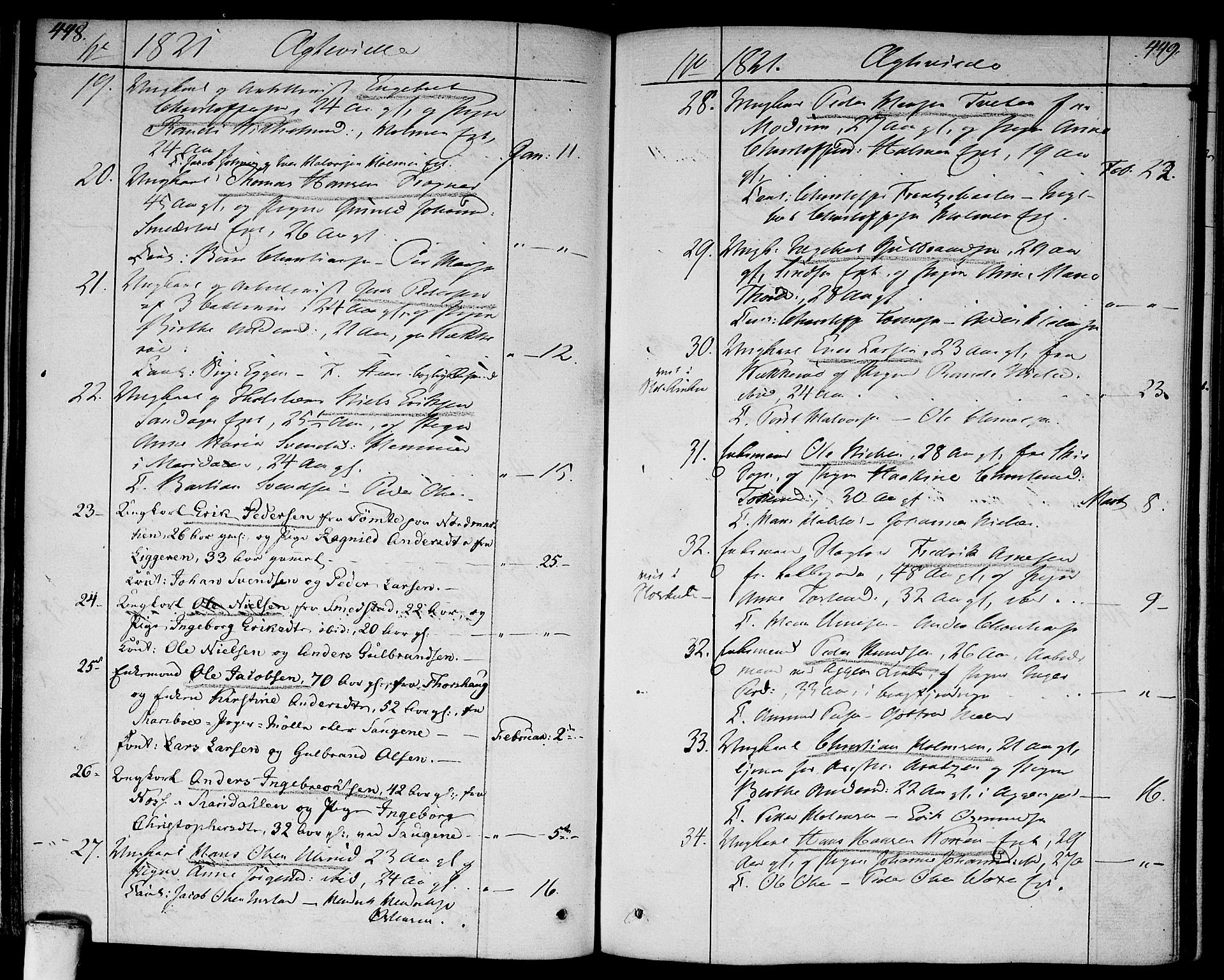 Aker prestekontor kirkebøker, AV/SAO-A-10861/F/L0012: Parish register (official) no. 12, 1819-1828, p. 448-449