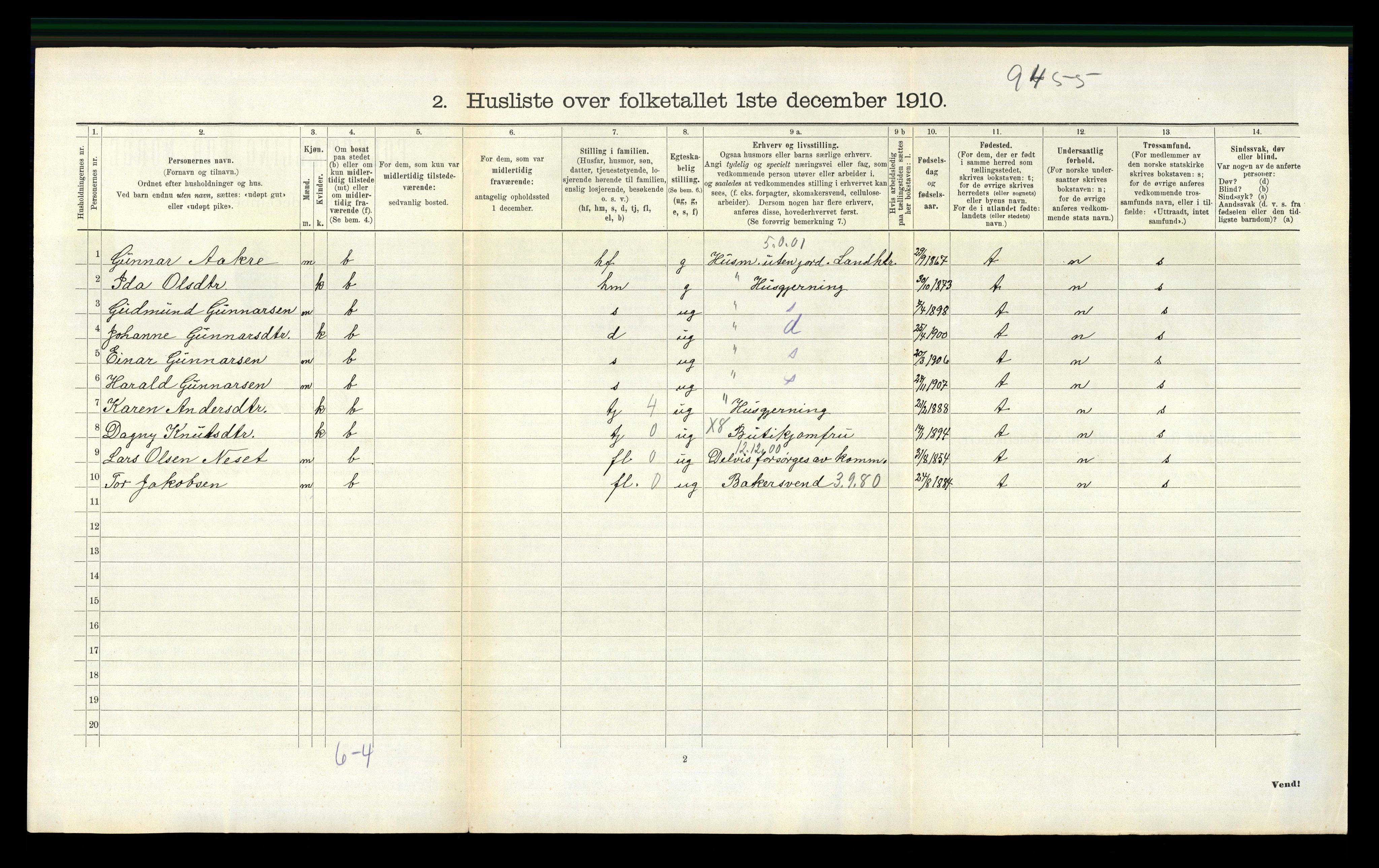 RA, 1910 census for Drangedal, 1910, p. 430