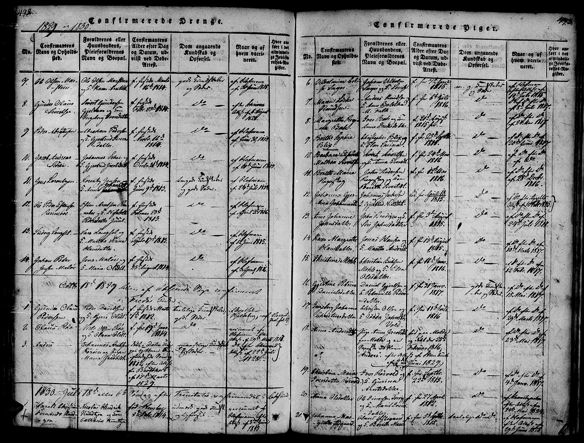 Ministerialprotokoller, klokkerbøker og fødselsregistre - Møre og Romsdal, AV/SAT-A-1454/572/L0842: Parish register (official) no. 572A05, 1819-1832, p. 492-493