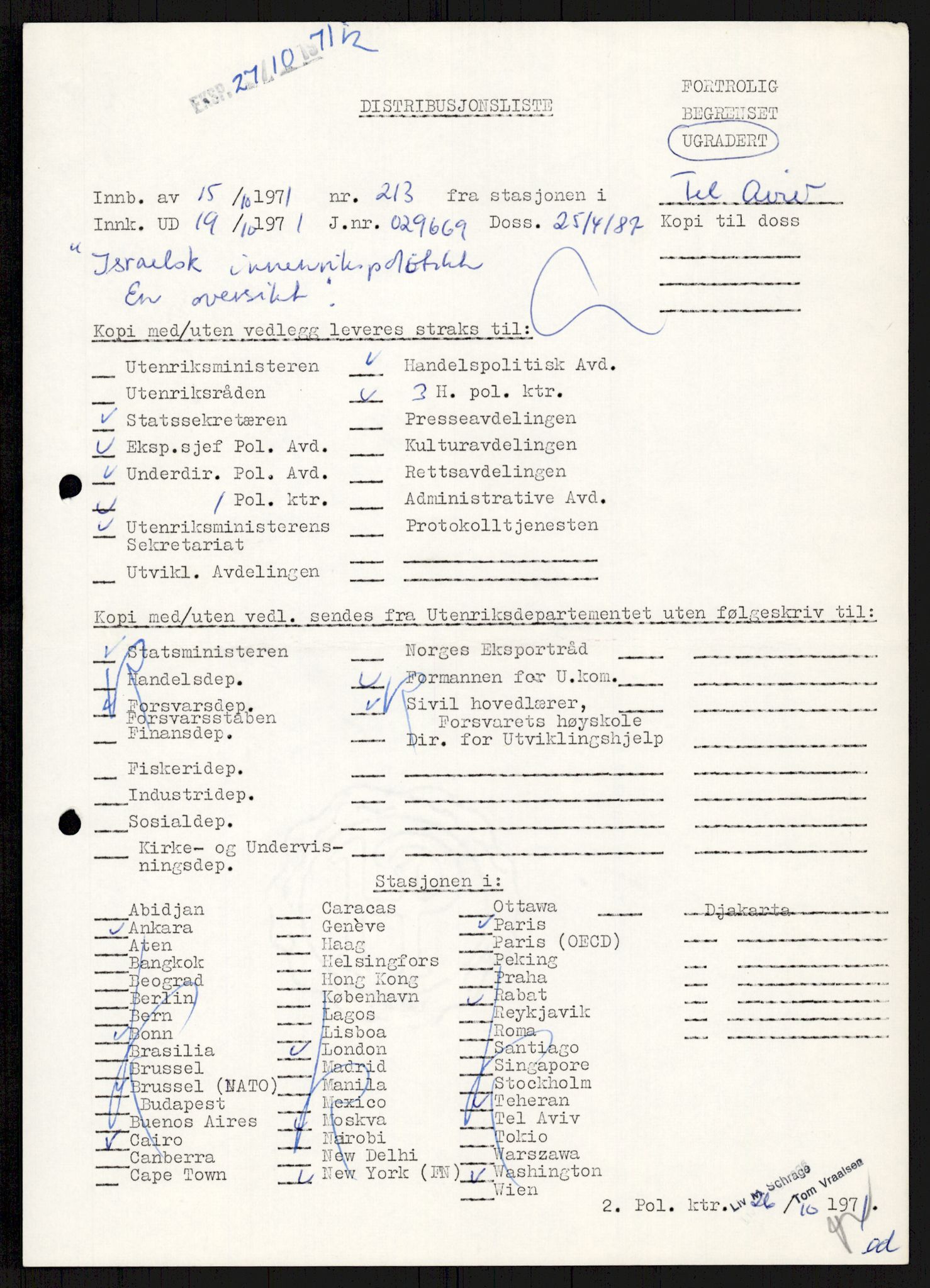 Utenriksdepartementet, hovedarkiv, AV/RA-S-6794/D/Db/Dba/L0776/0003: Verdenspolitikk. Fremmede staters politikk (G.L.) / Israel: Politikk (2 mapper), 1970-1972, p. 16