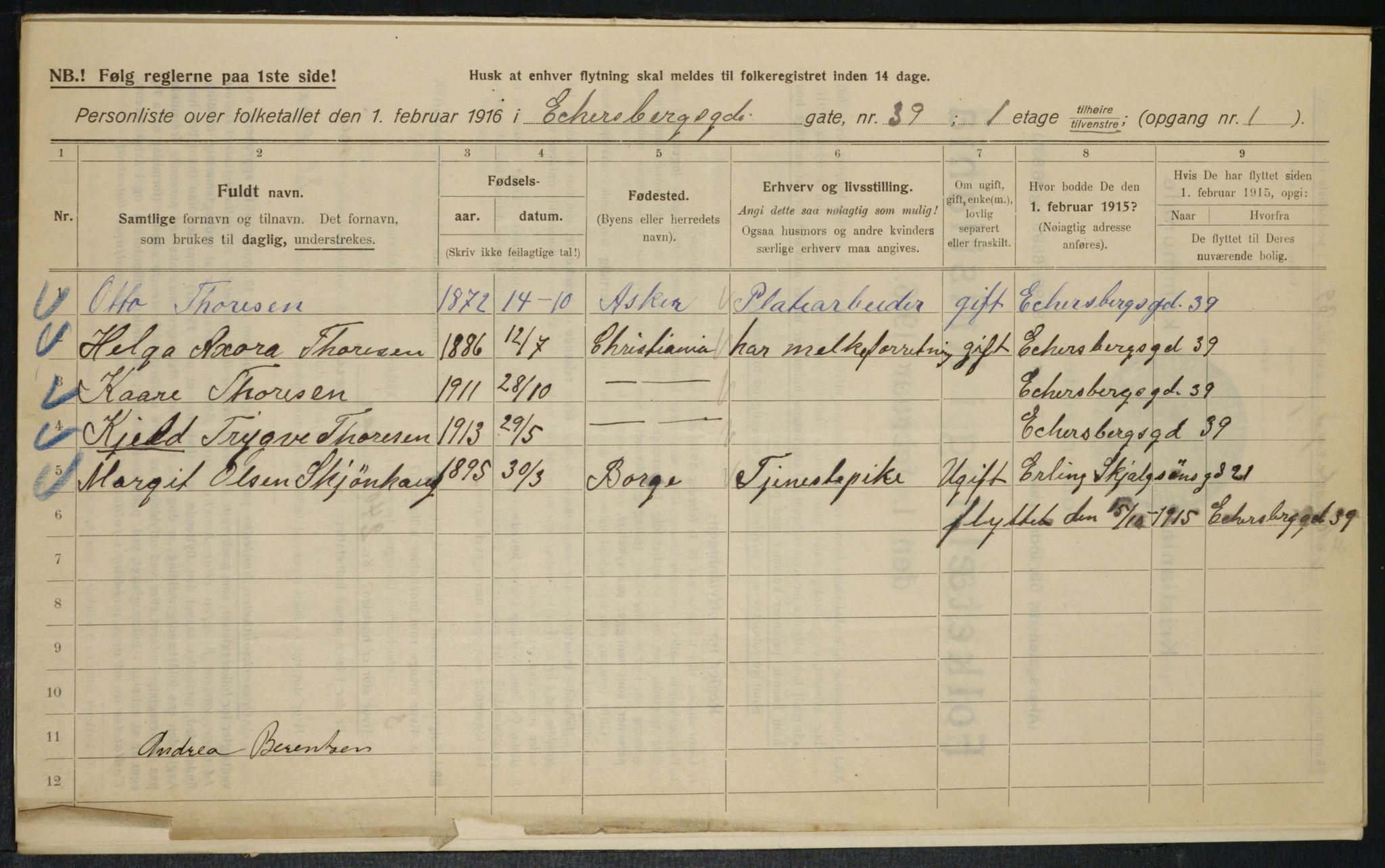 OBA, Municipal Census 1916 for Kristiania, 1916, p. 18777