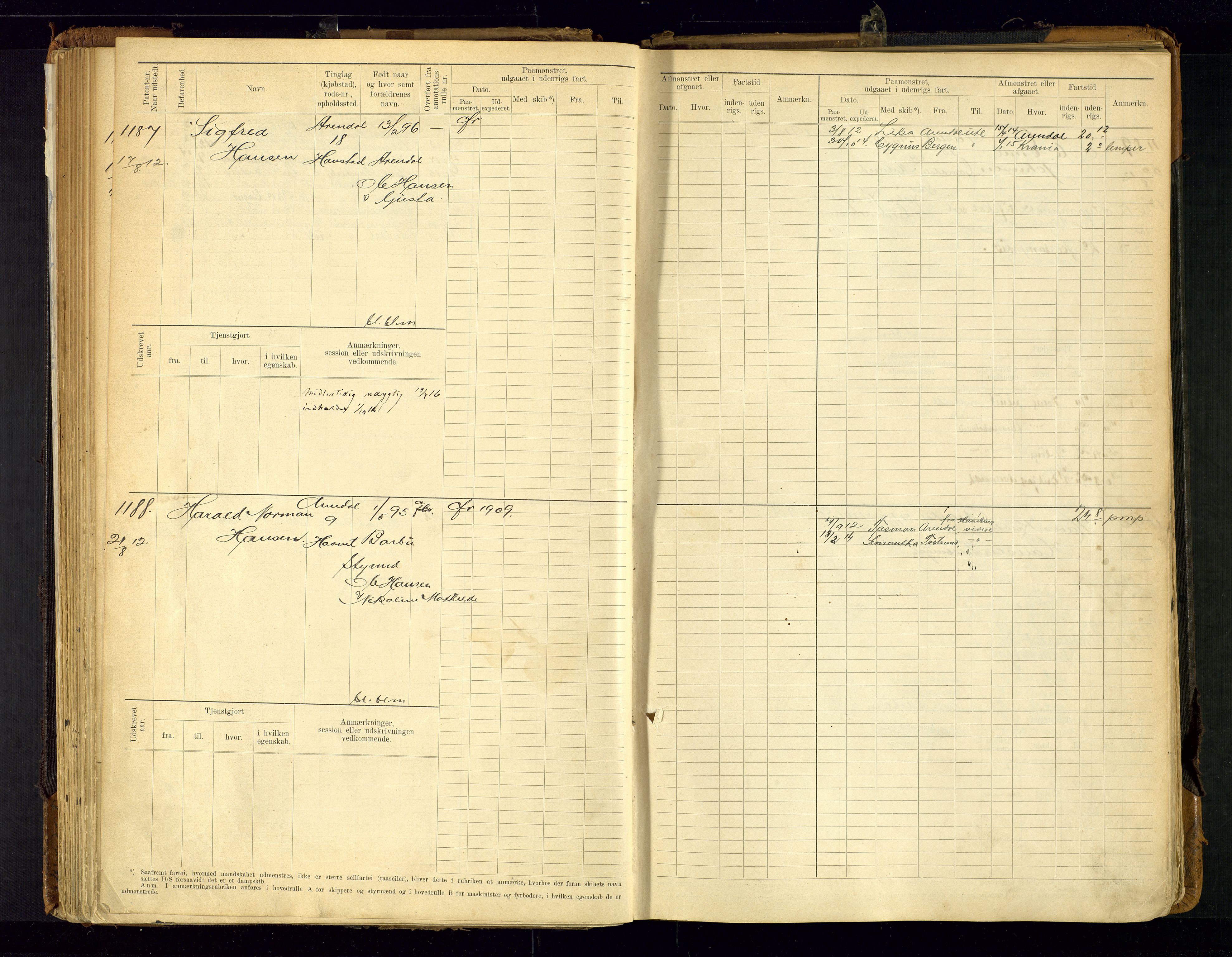 Arendal mønstringskrets, AV/SAK-2031-0012/F/Fb/L0021: Hovedrulle A nr 969-1465, S-19, 1910-1914, p. 114