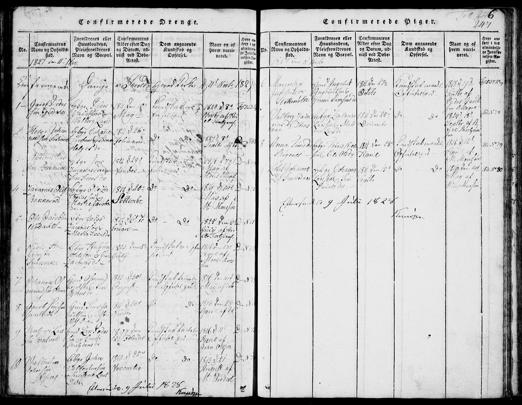 Skjold sokneprestkontor, SAST/A-101847/H/Ha/Hab/L0002: Parish register (copy) no. B 2 /2, 1815-1830, p. 247