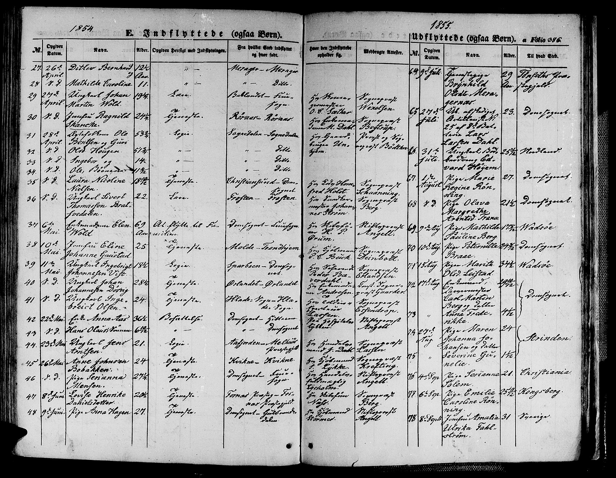 Ministerialprotokoller, klokkerbøker og fødselsregistre - Sør-Trøndelag, SAT/A-1456/602/L0137: Parish register (copy) no. 602C05, 1846-1856, p. 386