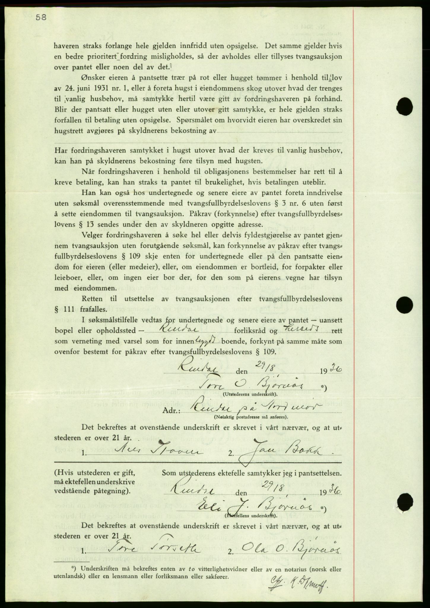 Nordmøre sorenskriveri, AV/SAT-A-4132/1/2/2Ca/L0090: Mortgage book no. B80, 1936-1937, Diary no: : 2100/1936