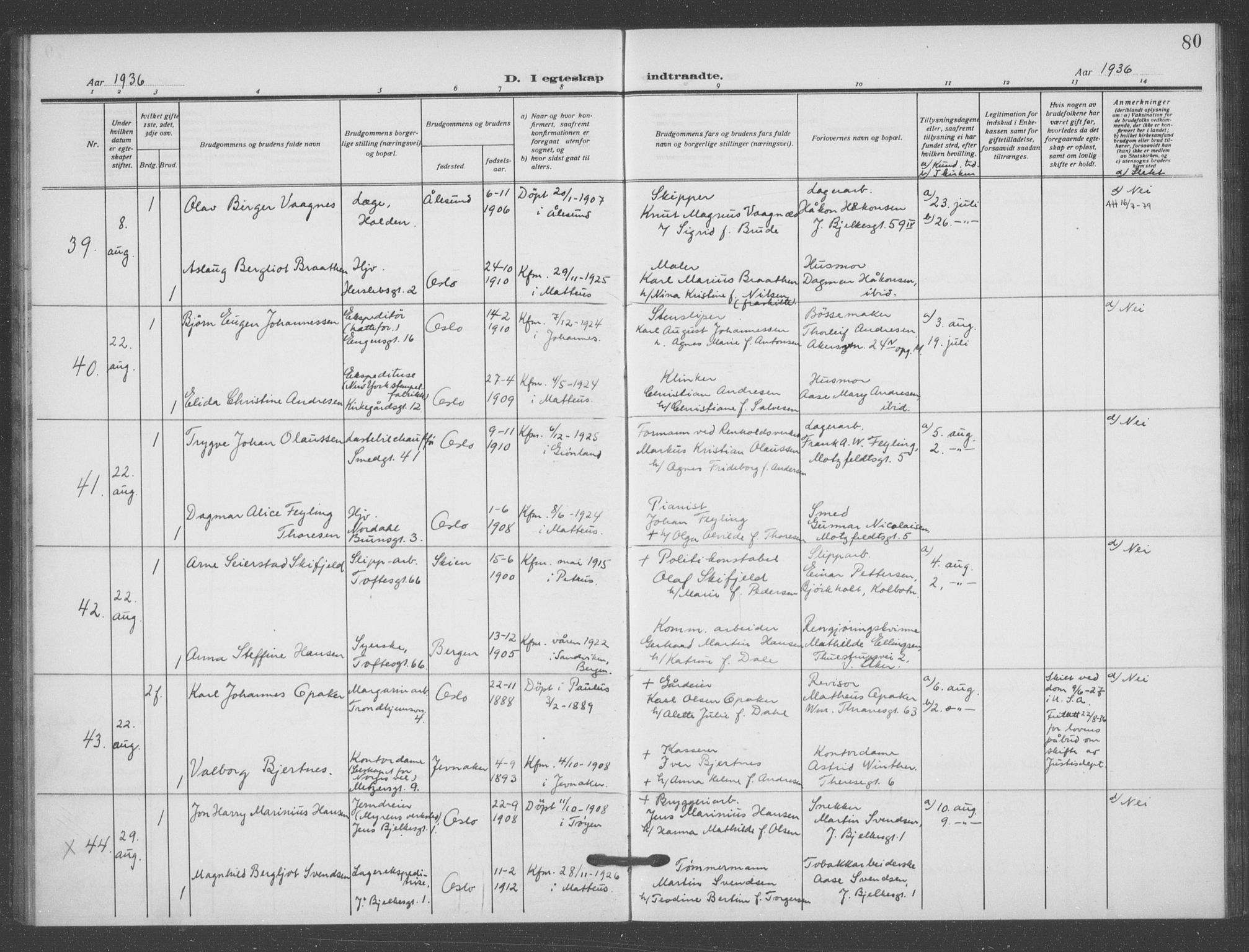 Matteus prestekontor Kirkebøker, AV/SAO-A-10870/F/Fa/L0003: Parish register (official) no. 3, 1917-1938, p. 80