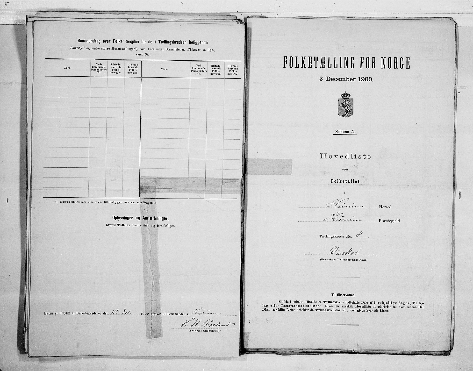 RA, 1900 census for Hurum, 1900, p. 18