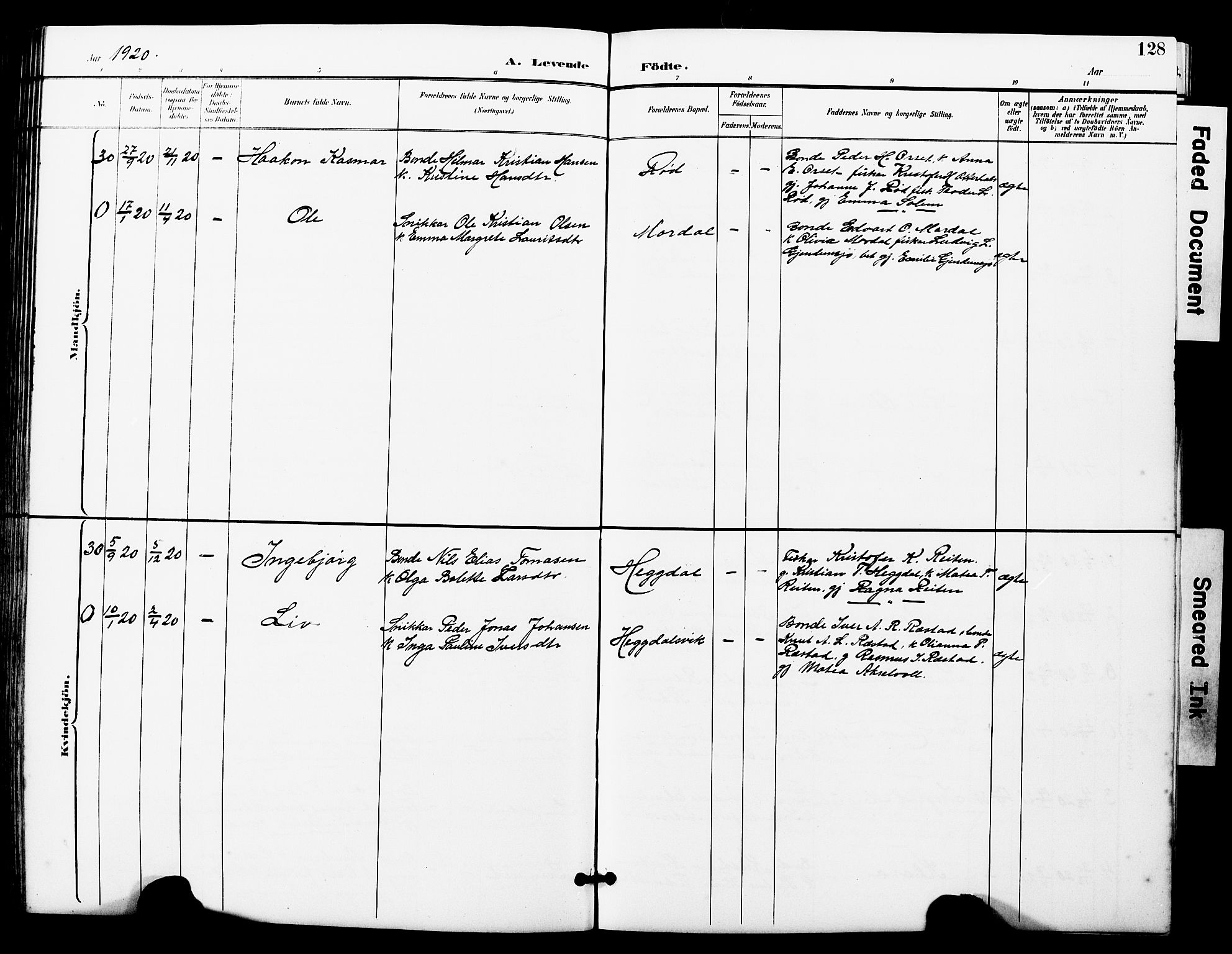 Ministerialprotokoller, klokkerbøker og fødselsregistre - Møre og Romsdal, AV/SAT-A-1454/560/L0725: Parish register (copy) no. 560C02, 1895-1930, p. 128