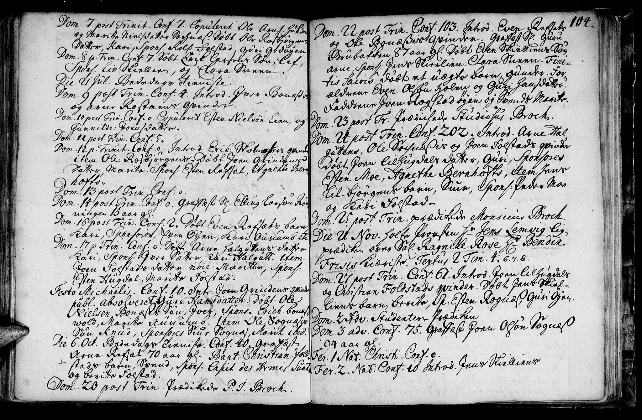 Ministerialprotokoller, klokkerbøker og fødselsregistre - Sør-Trøndelag, SAT/A-1456/687/L0990: Parish register (official) no. 687A01, 1690-1746, p. 104