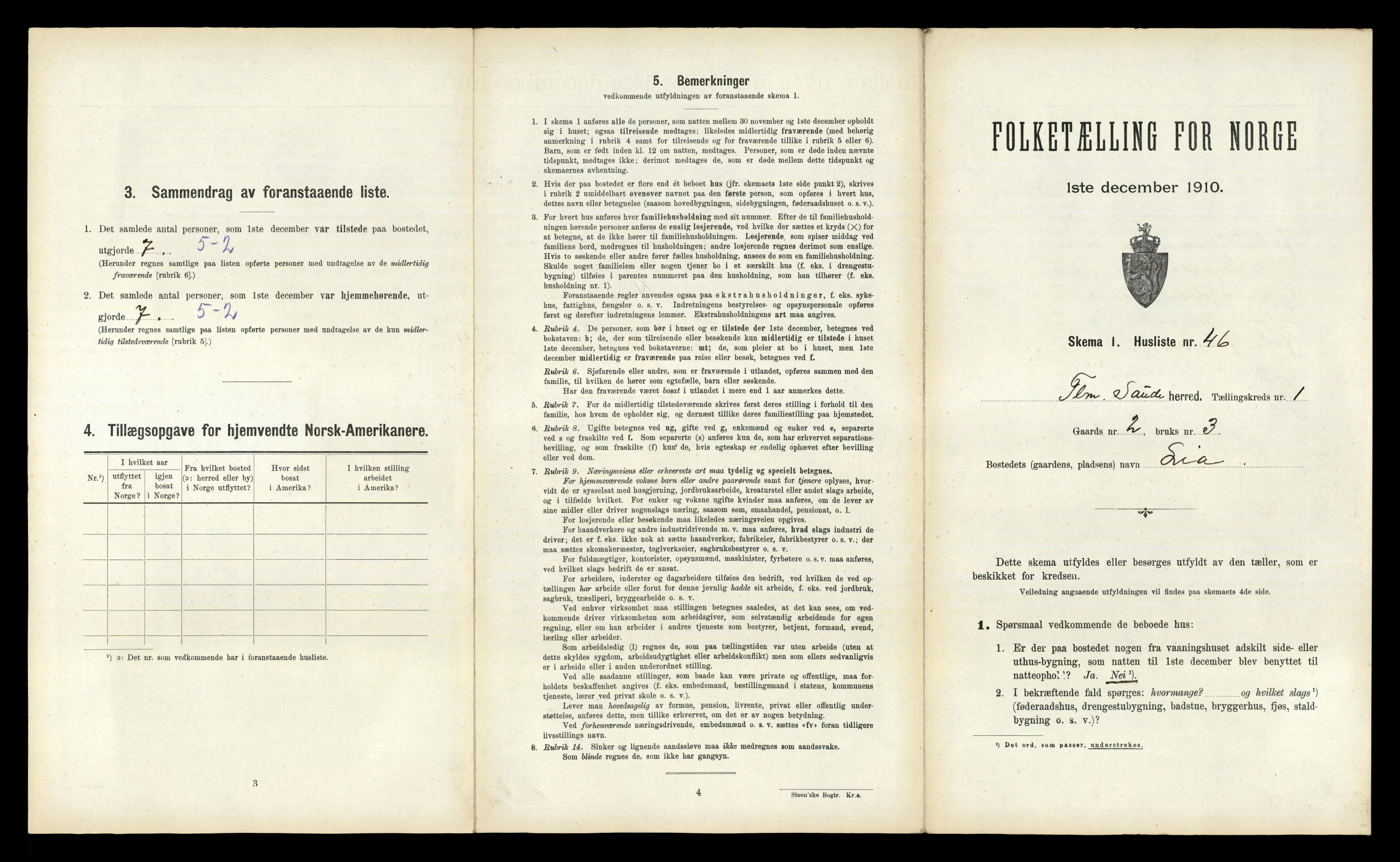 RA, 1910 census for Sauherad, 1910, p. 143