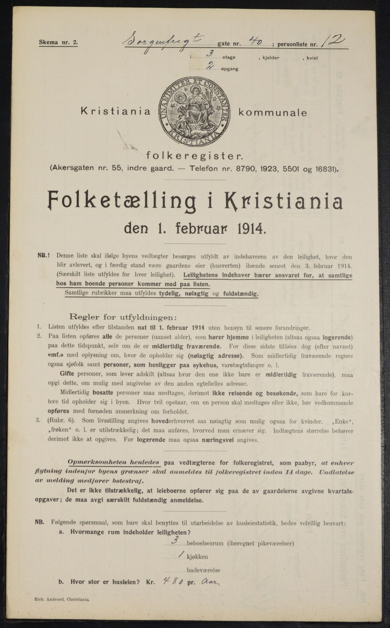 OBA, Municipal Census 1914 for Kristiania, 1914, p. 100312