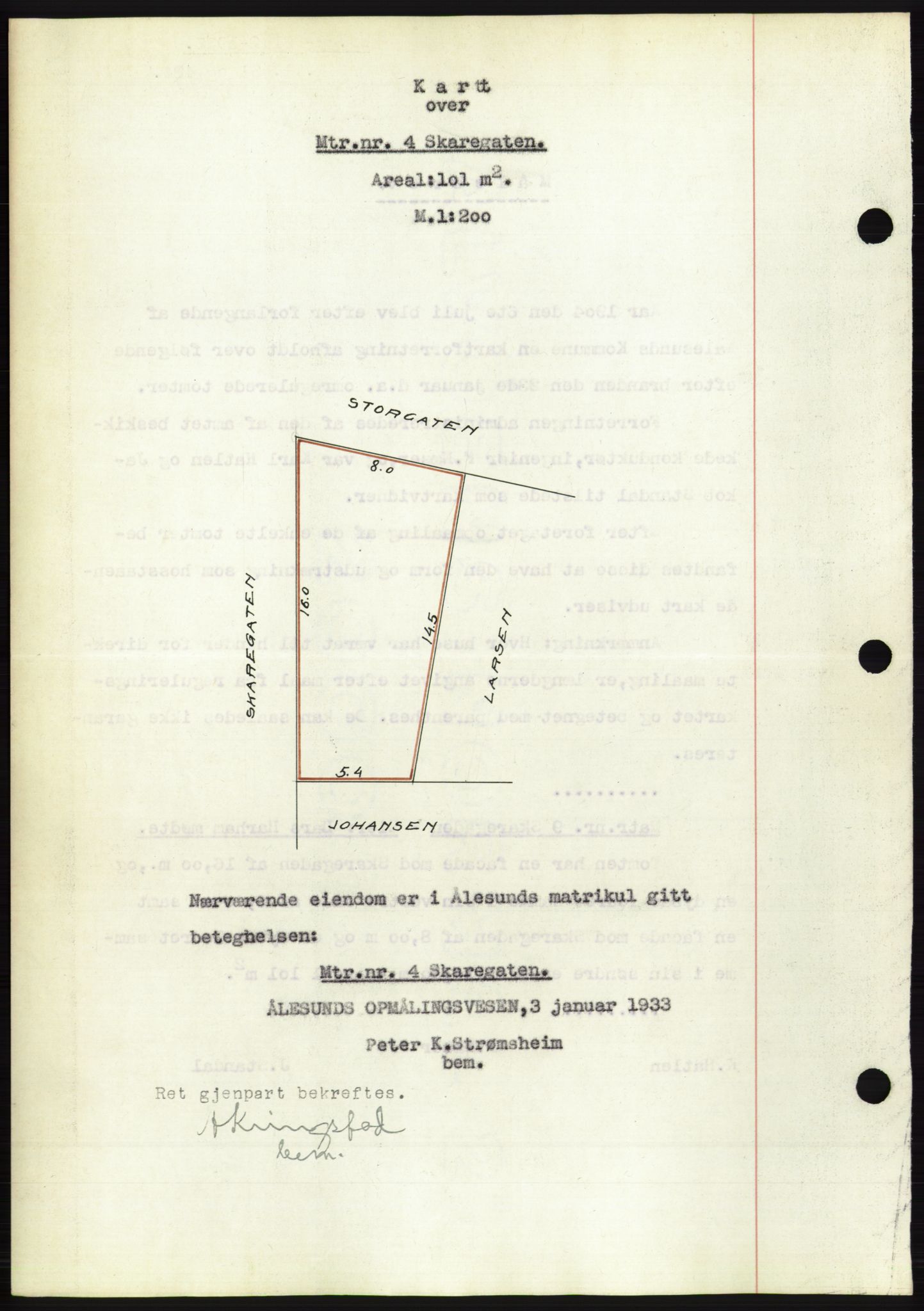 Ålesund byfogd, AV/SAT-A-4384: Mortgage book no. 30, 1932-1933, Deed date: 21.02.1933