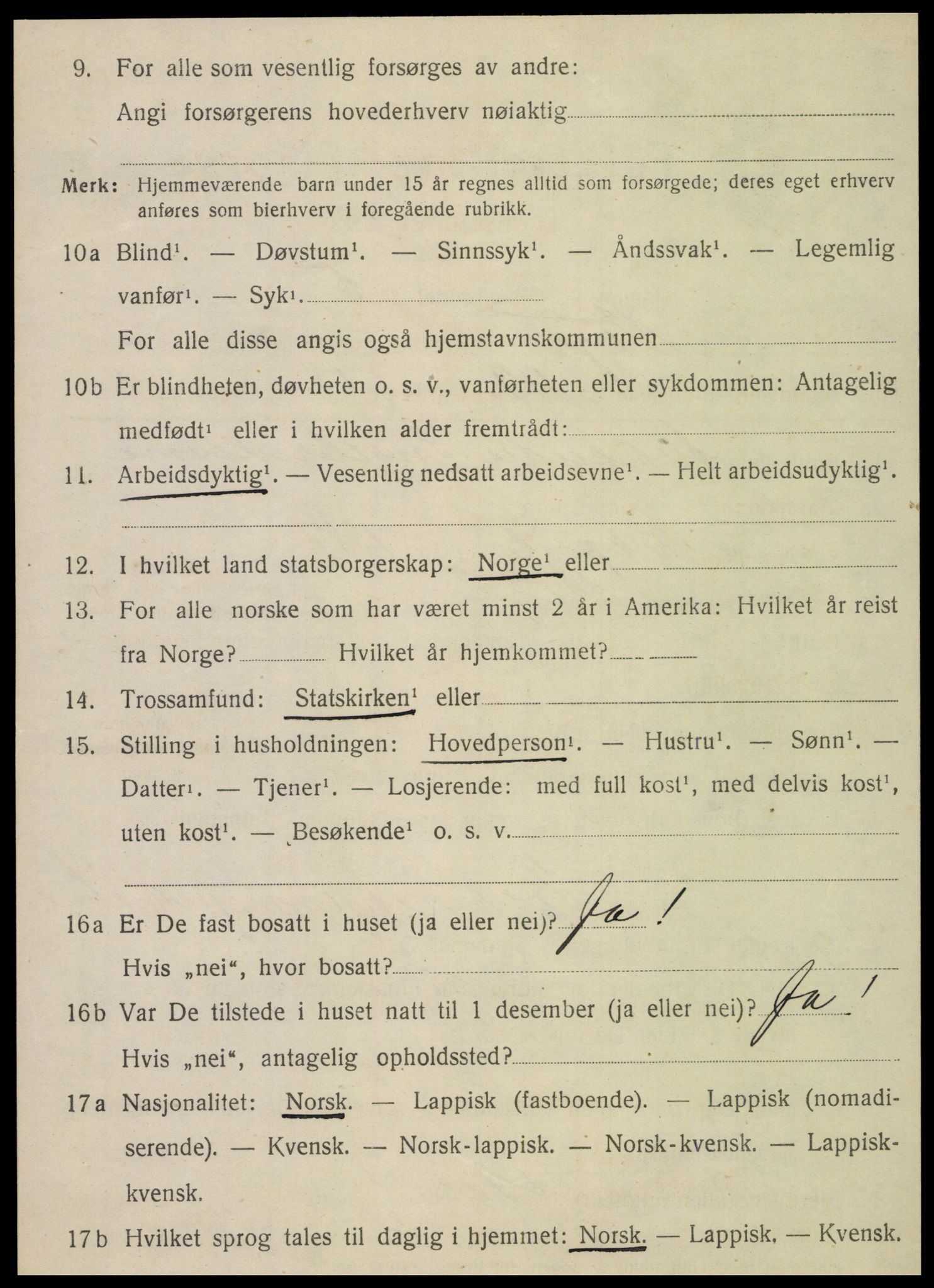 SAT, 1920 census for Vega, 1920, p. 2956