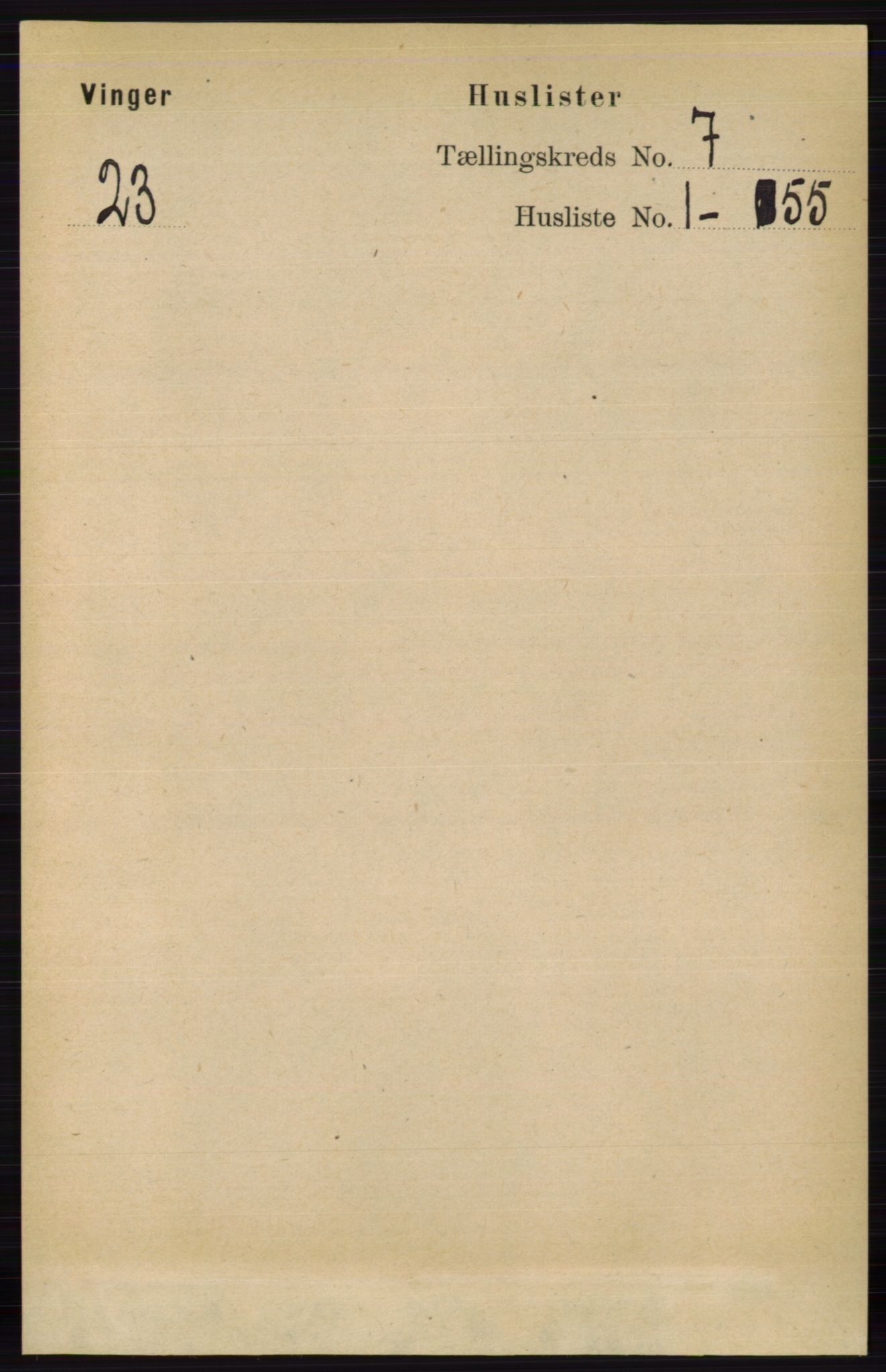 RA, 1891 census for 0421 Vinger, 1891, p. 3174