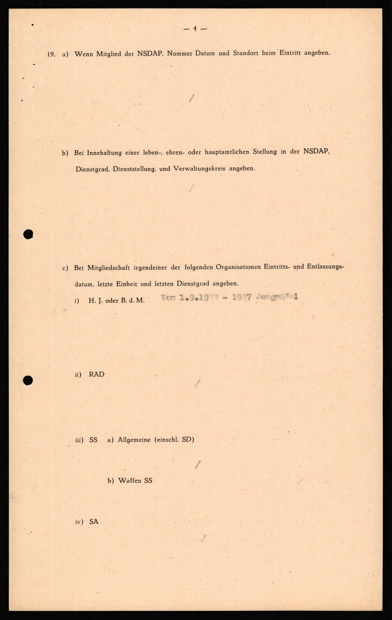 Forsvaret, Forsvarets overkommando II, RA/RAFA-3915/D/Db/L0034: CI Questionaires. Tyske okkupasjonsstyrker i Norge. Tyskere., 1945-1946, p. 344