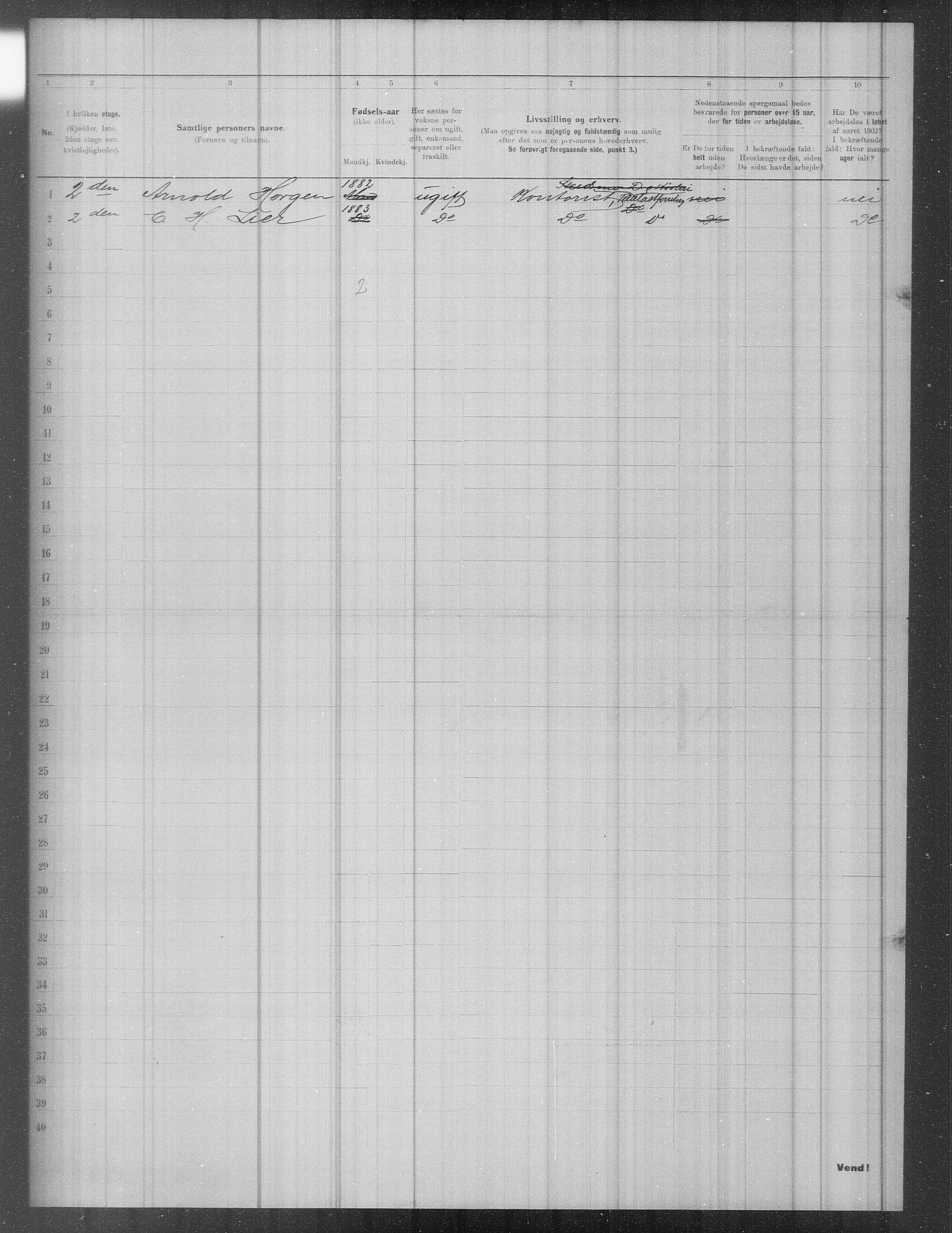 OBA, Municipal Census 1902 for Kristiania, 1902, p. 1005