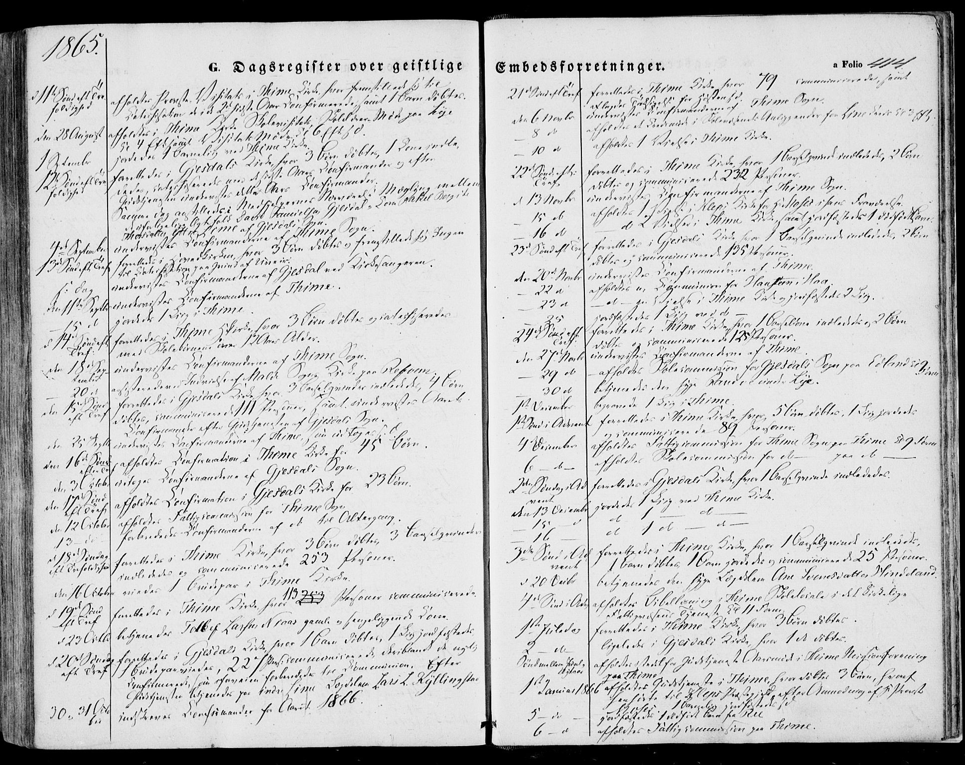 Lye sokneprestkontor, SAST/A-101794/001/30BA/L0007: Parish register (official) no. A 6, 1856-1871, p. 414