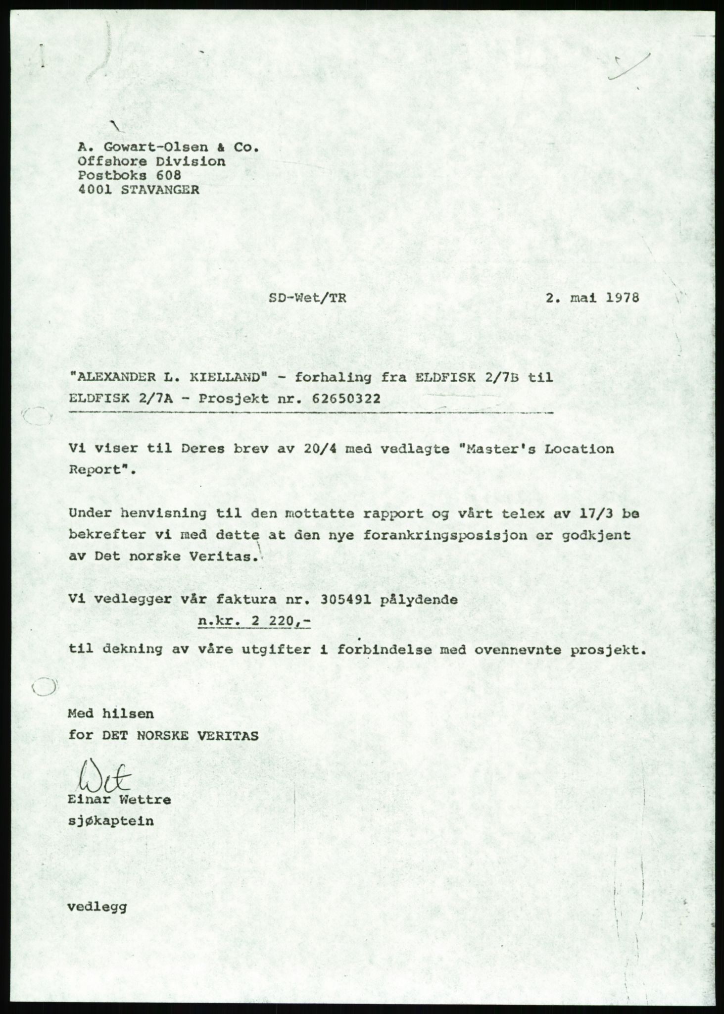 Justisdepartementet, Granskningskommisjonen ved Alexander Kielland-ulykken 27.3.1980, AV/RA-S-1165/D/L0002: I Det norske Veritas (I1-I5, I7-I11, I14-I17, I21-I28, I30-I31)/B Stavanger Drilling A/S (B4), 1980-1981, p. 40