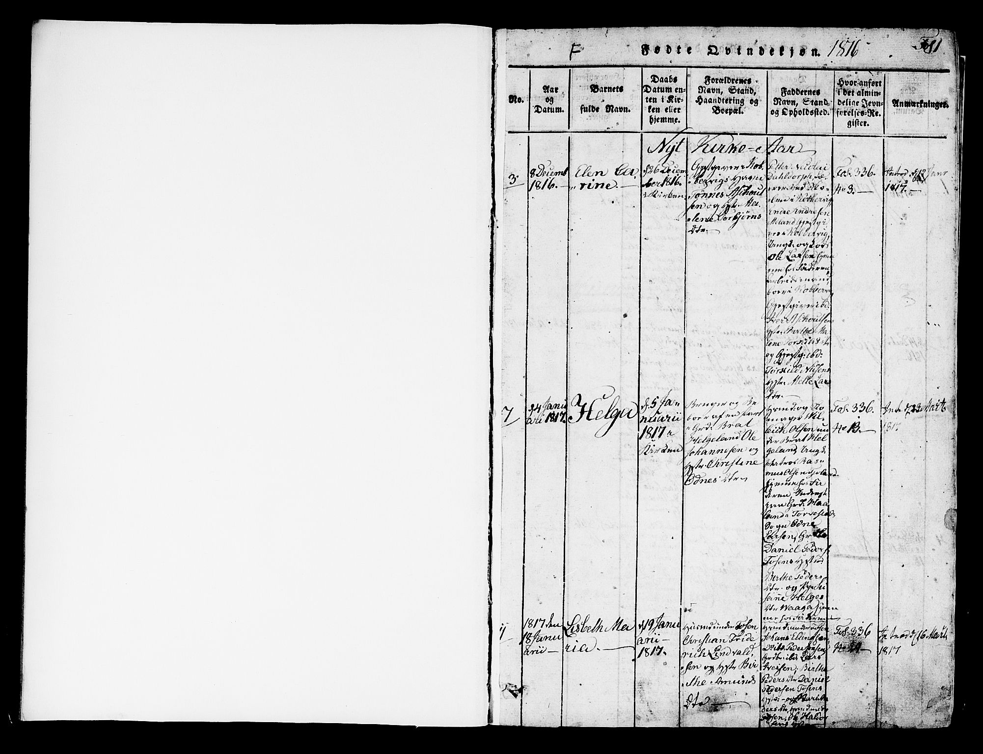 Avaldsnes sokneprestkontor, SAST/A -101851/H/Ha/Haa/L0004: Parish register (official) no. A 4, 1816-1825, p. 1