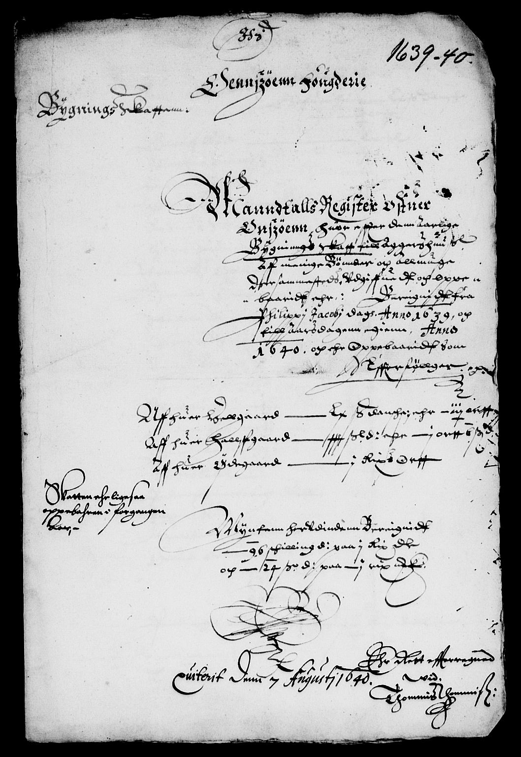 Rentekammeret inntil 1814, Reviderte regnskaper, Lensregnskaper, AV/RA-EA-5023/R/Rb/Rbe/L0002: Onsøy len, 1615-1650