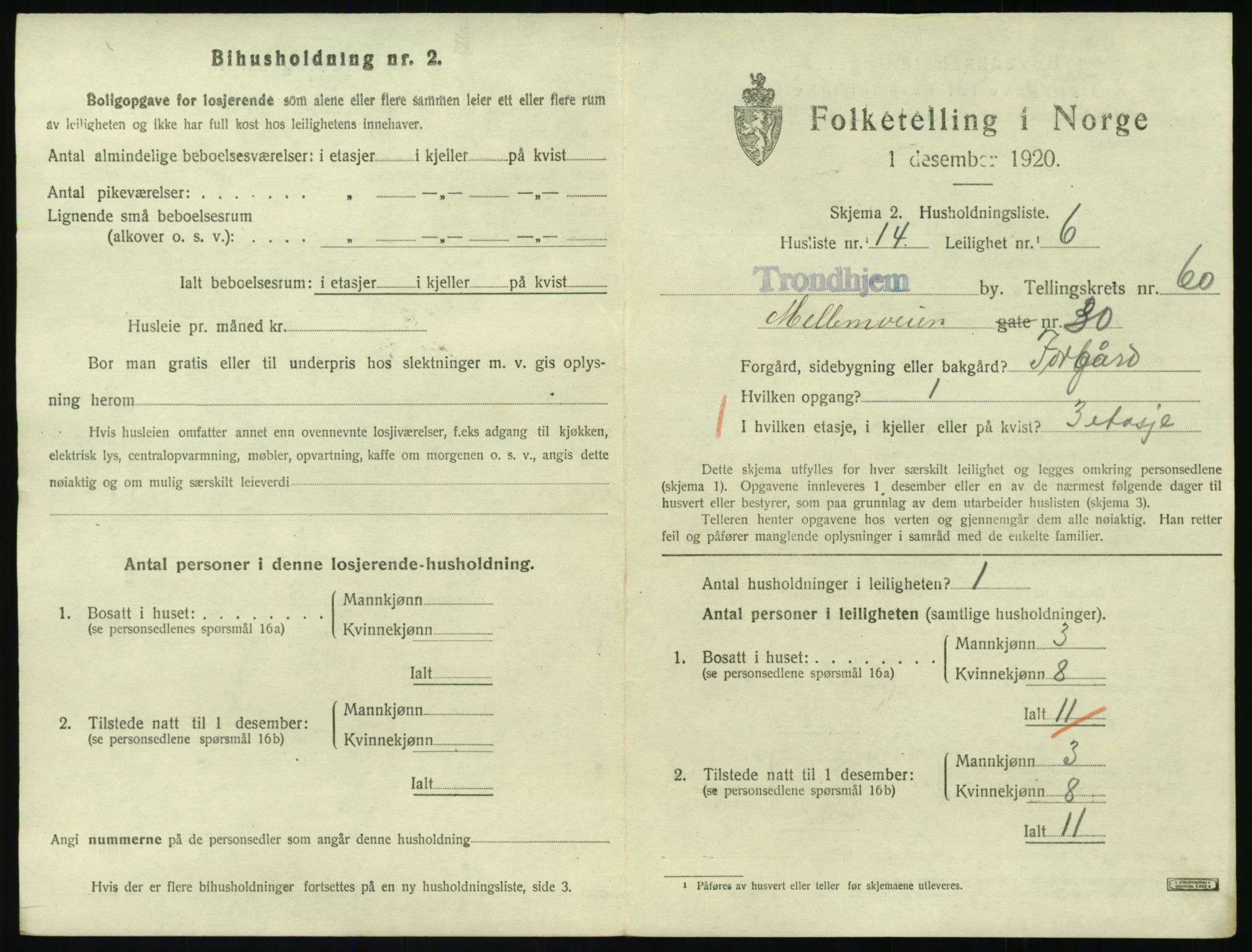 SAT, 1920 census for Trondheim, 1920, p. 27730