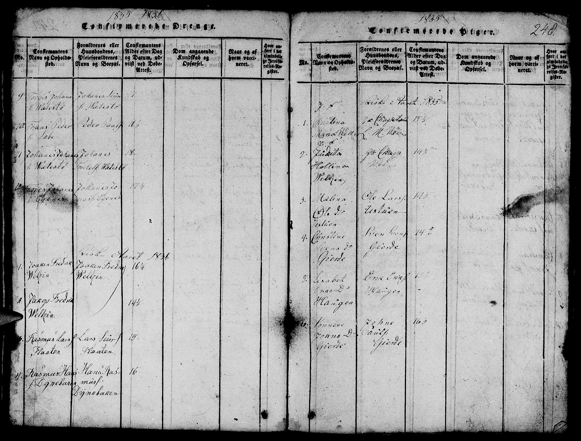 Etne sokneprestembete, SAB/A-75001/H/Hab: Parish register (copy) no. B 1, 1815-1850, p. 248