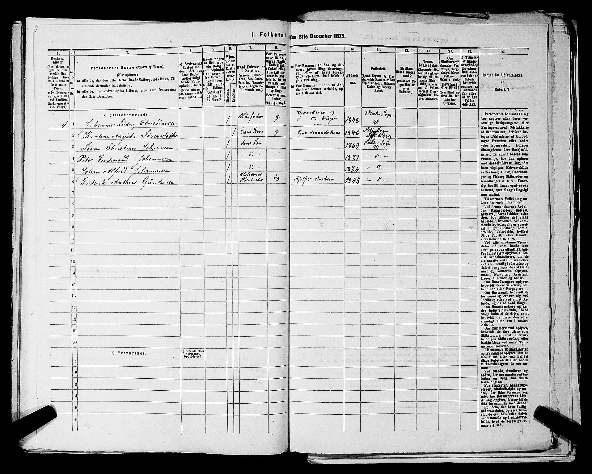 RA, 1875 census for 0137P Våler, 1875, p. 858