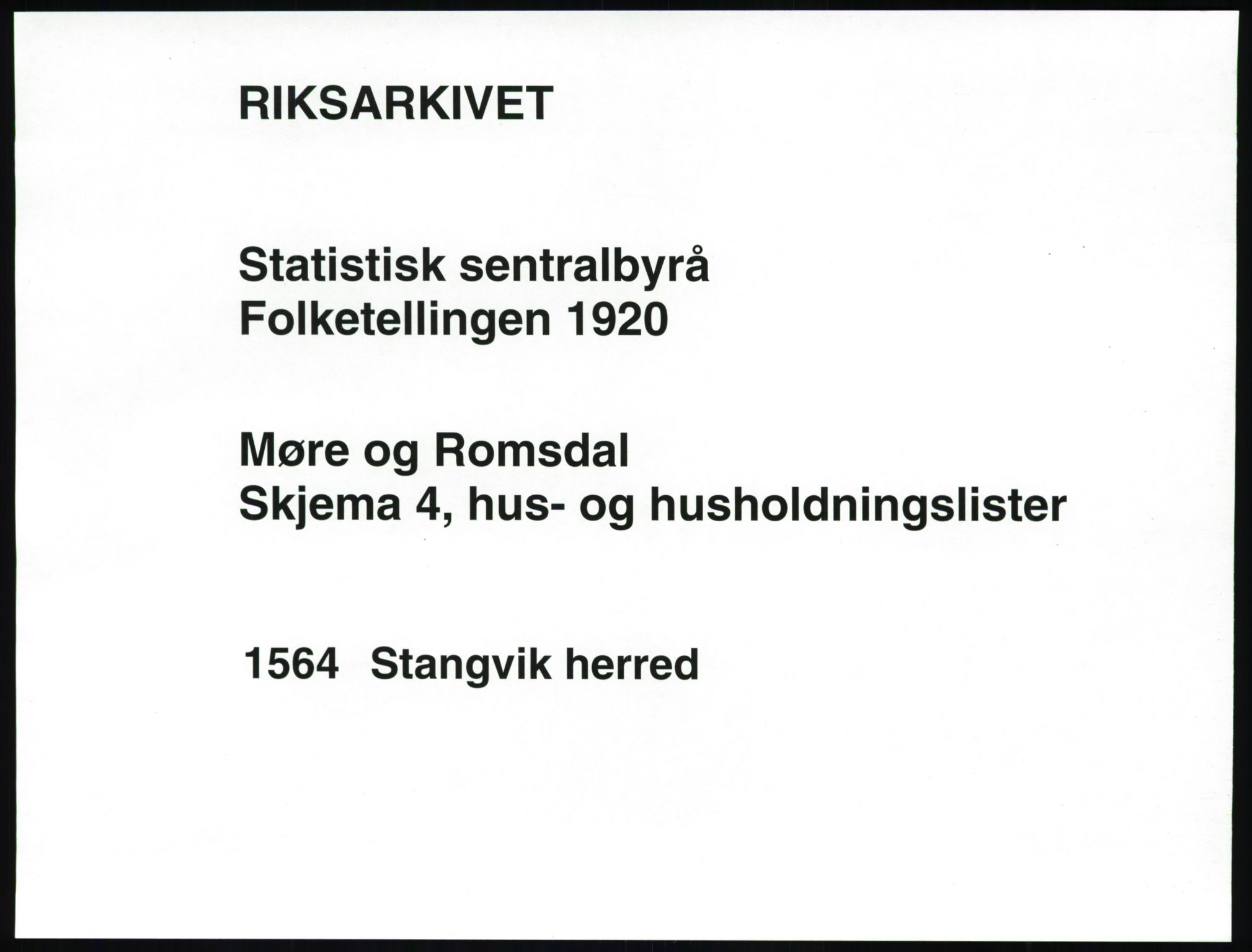 SAT, 1920 census for Stangvik, 1920, p. 32