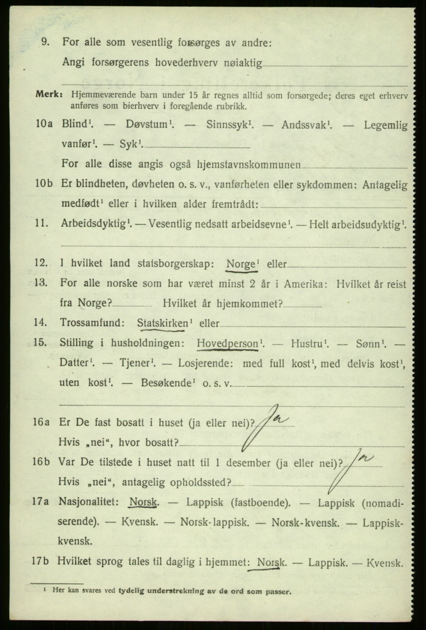 SATØ, 1920 census for Kvæfjord, 1920, p. 3984