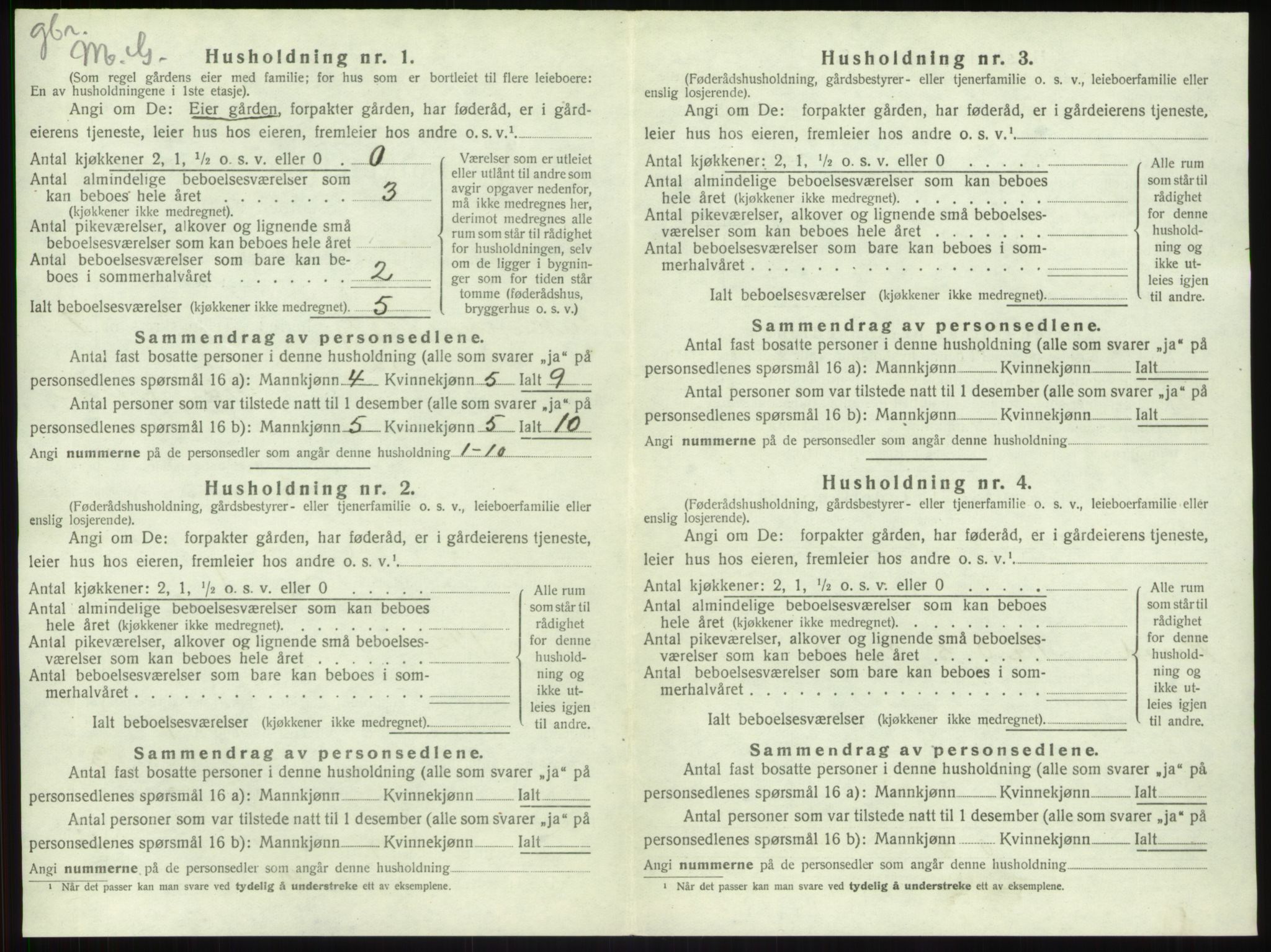 SAB, 1920 census for Leikanger, 1920, p. 749