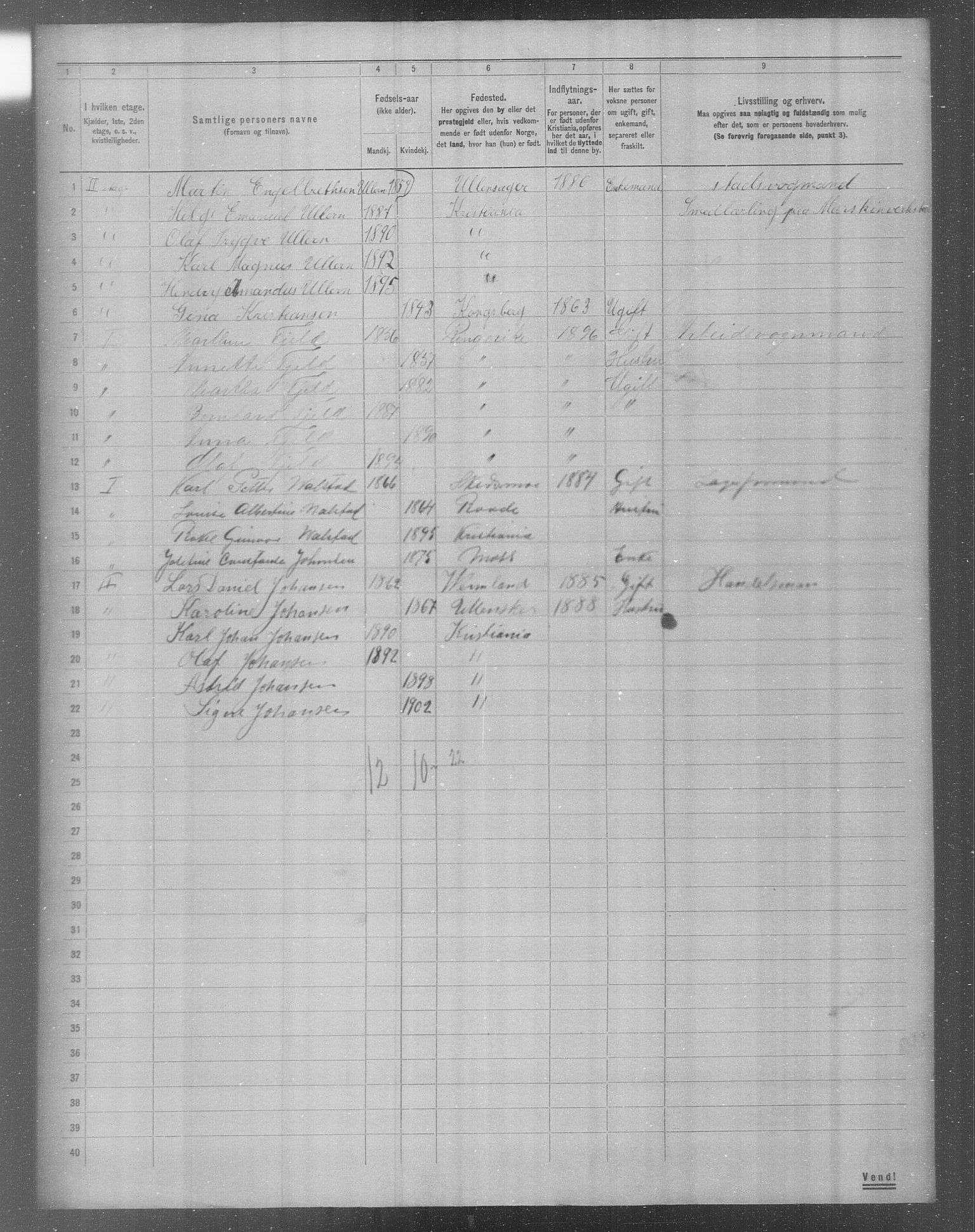 OBA, Municipal Census 1904 for Kristiania, 1904, p. 16140