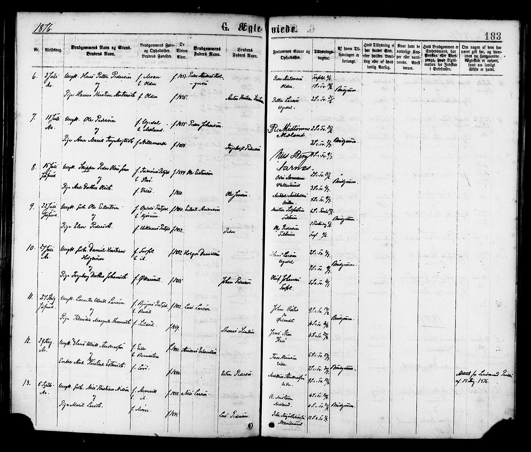 Ministerialprotokoller, klokkerbøker og fødselsregistre - Sør-Trøndelag, SAT/A-1456/655/L0679: Parish register (official) no. 655A08, 1873-1879, p. 183