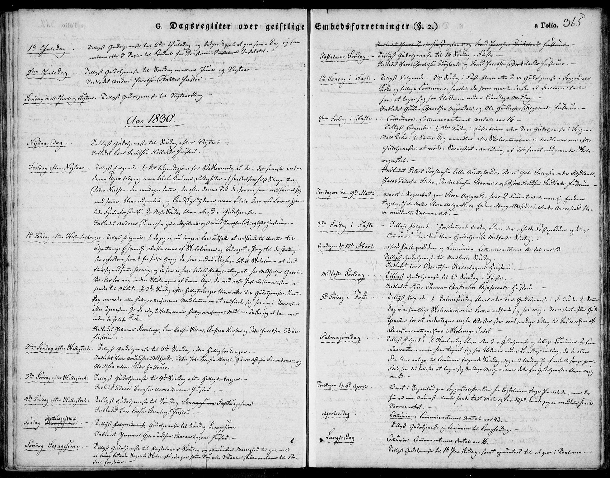 Sokndal sokneprestkontor, AV/SAST-A-101808: Parish register (official) no. A 7.2, 1826-1842, p. 365