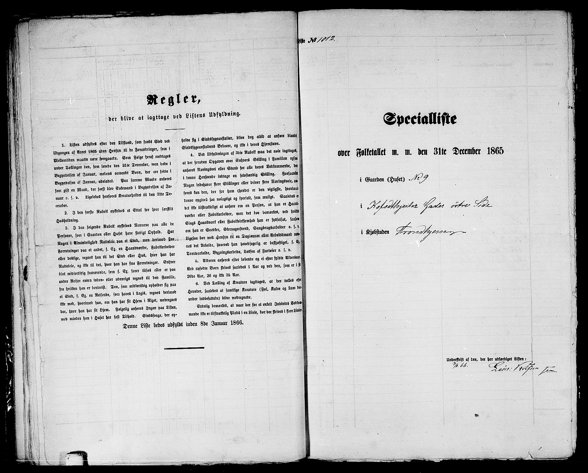 RA, 1865 census for Trondheim, 1865, p. 2105