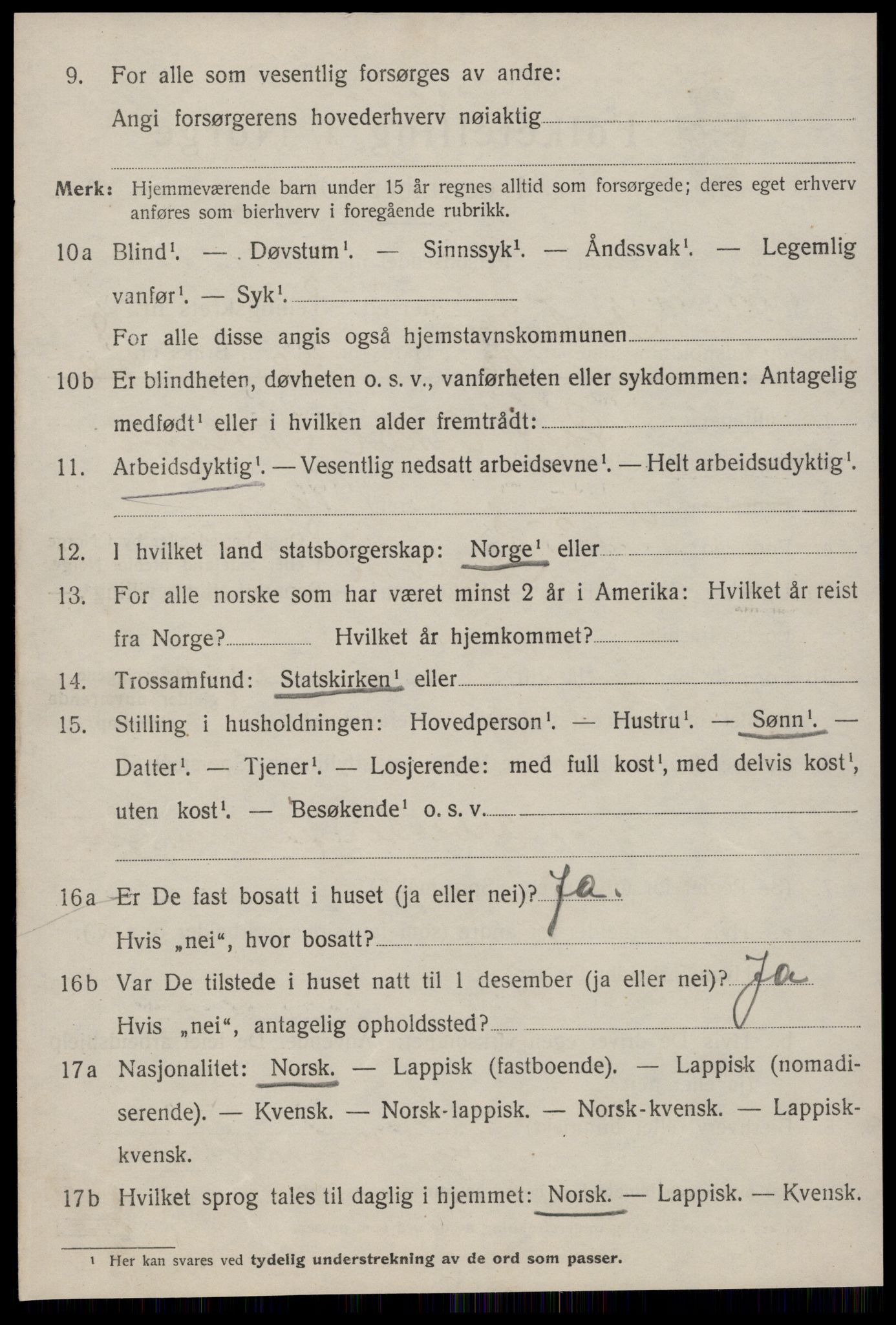 SAT, 1920 census for Malvik, 1920, p. 3173