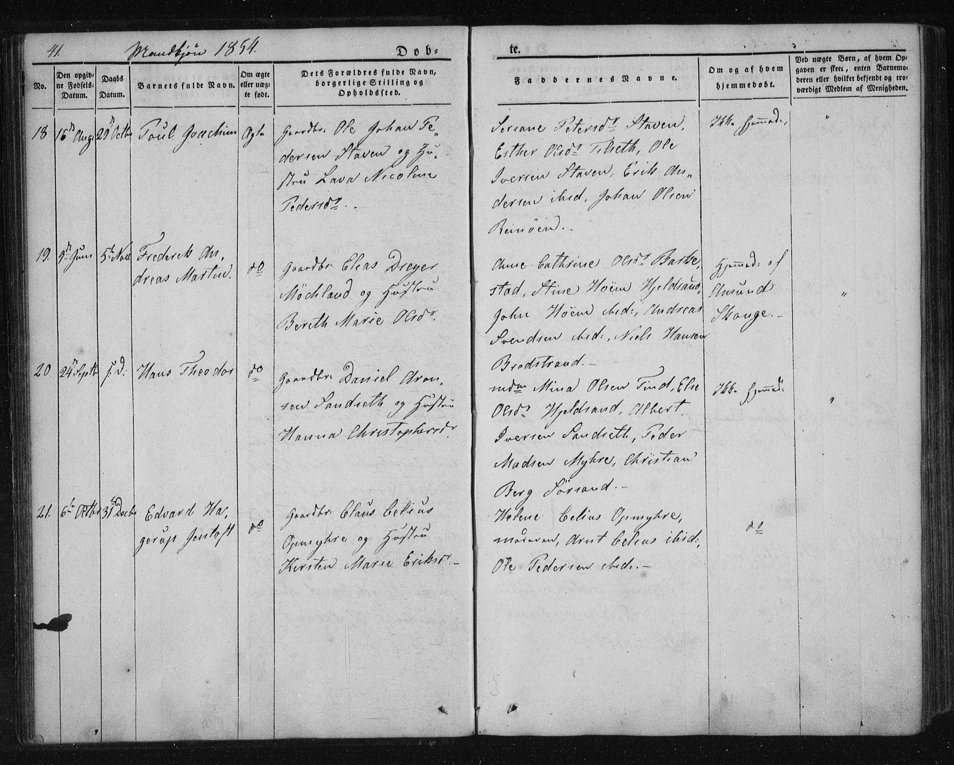 Ministerialprotokoller, klokkerbøker og fødselsregistre - Nordland, AV/SAT-A-1459/893/L1332: Parish register (official) no. 893A05, 1841-1858, p. 41