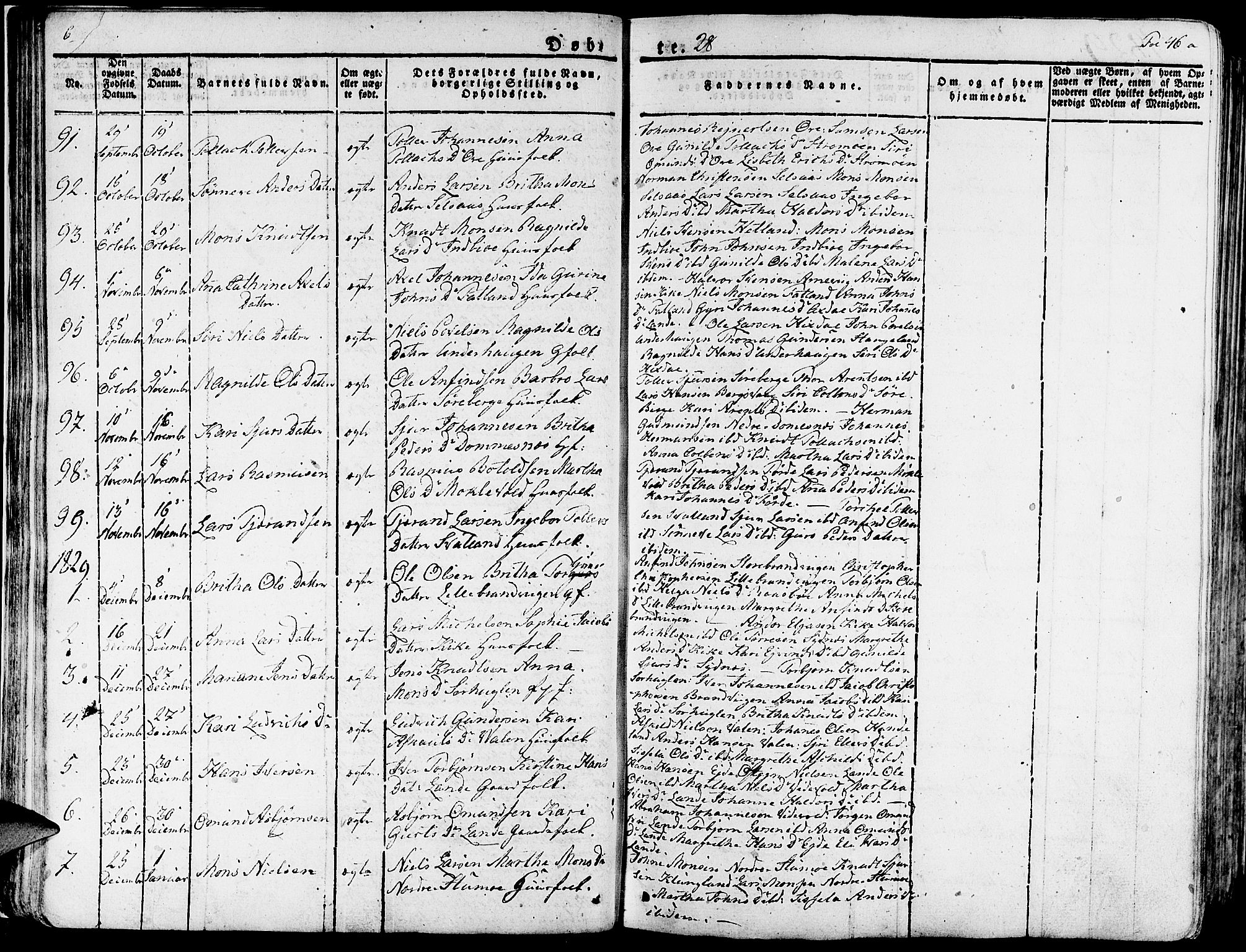 Fjelberg sokneprestembete, AV/SAB-A-75201/H/Haa: Parish register (official) no. A 5, 1822-1834, p. 46