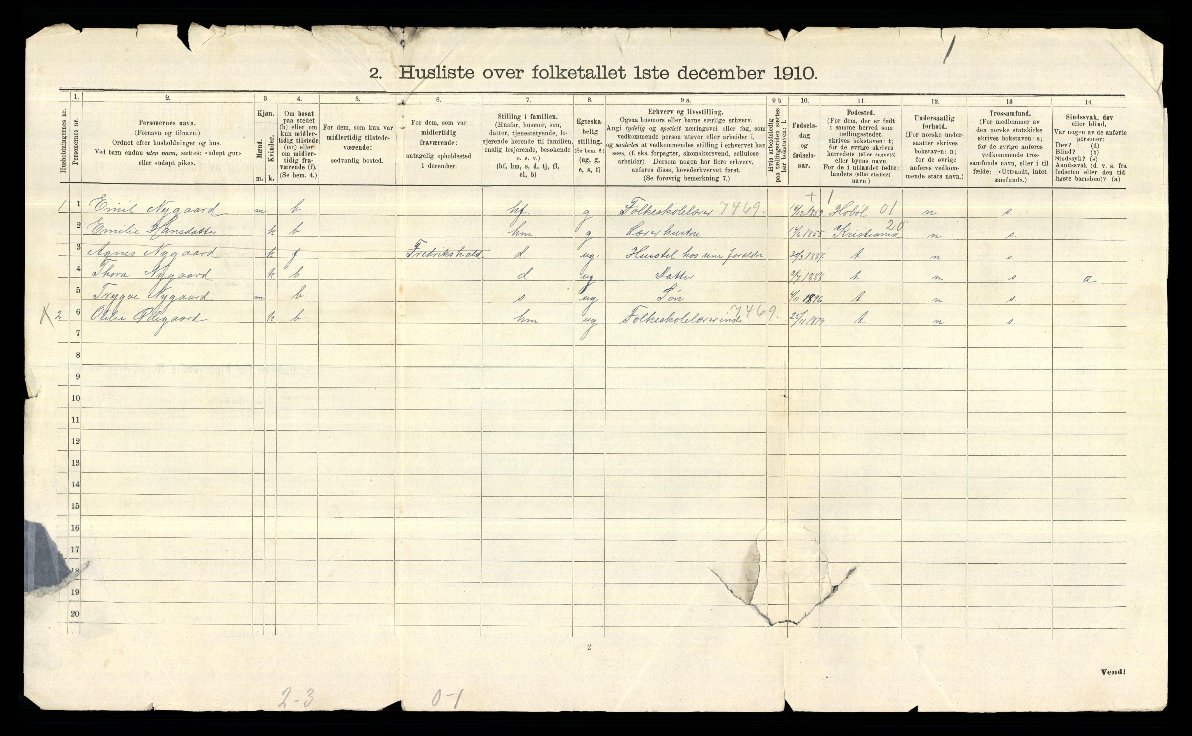 RA, 1910 census for Idd, 1910, p. 45