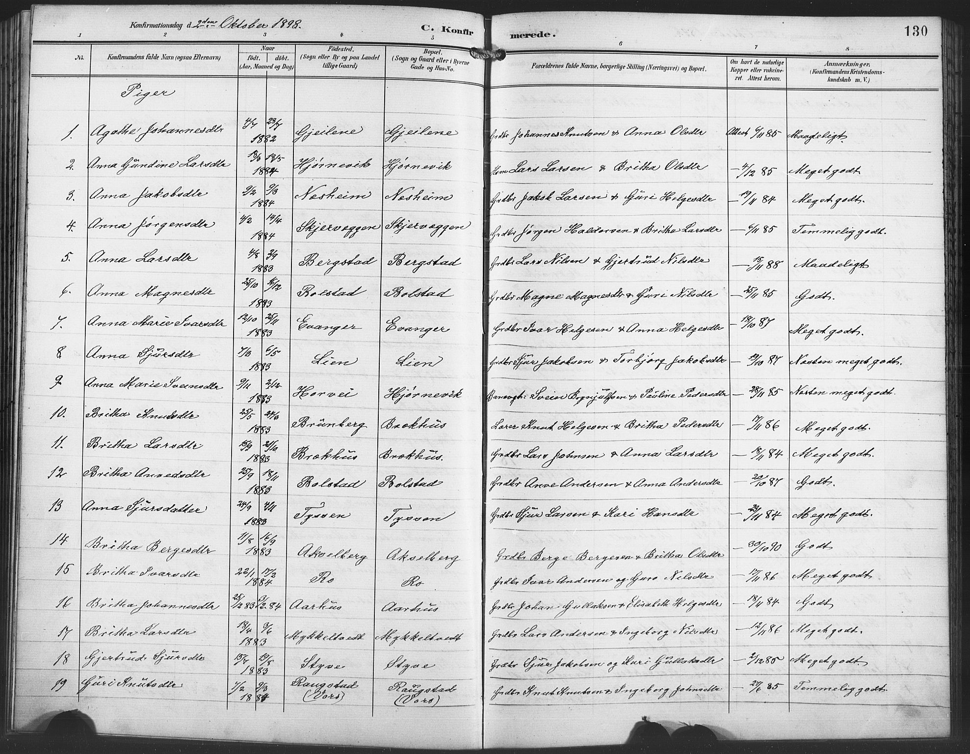 Evanger sokneprestembete, SAB/A-99924: Parish register (copy) no. A 5, 1897-1917, p. 130