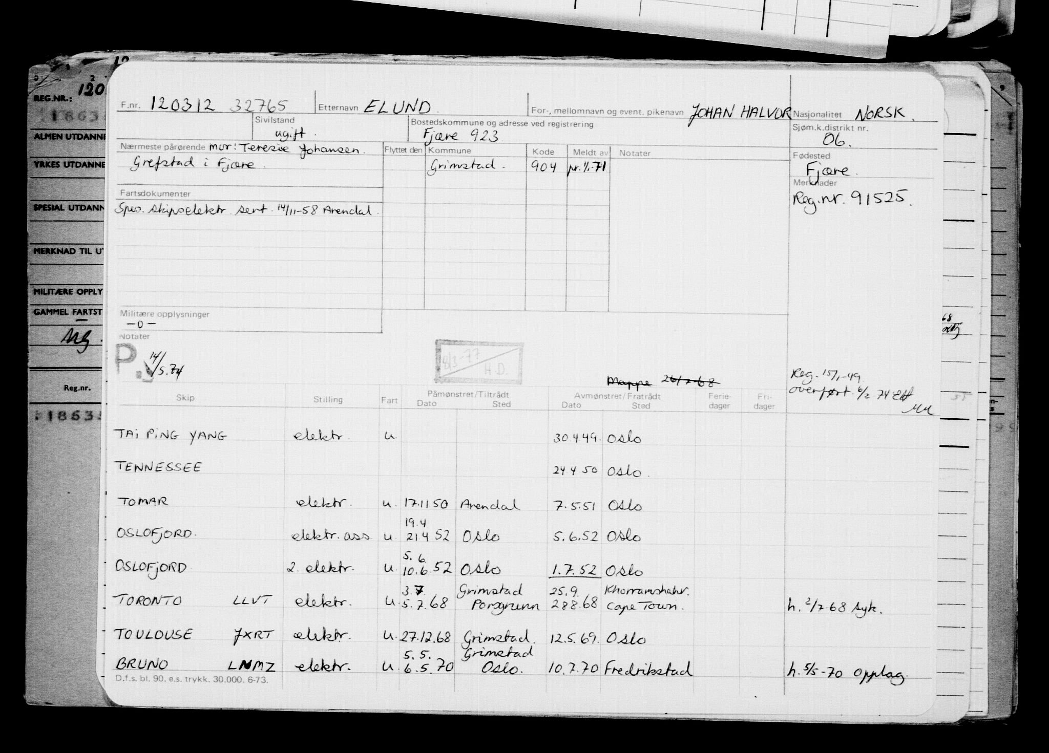 Direktoratet for sjømenn, RA/S-3545/G/Gb/L0103: Hovedkort, 1912, p. 190