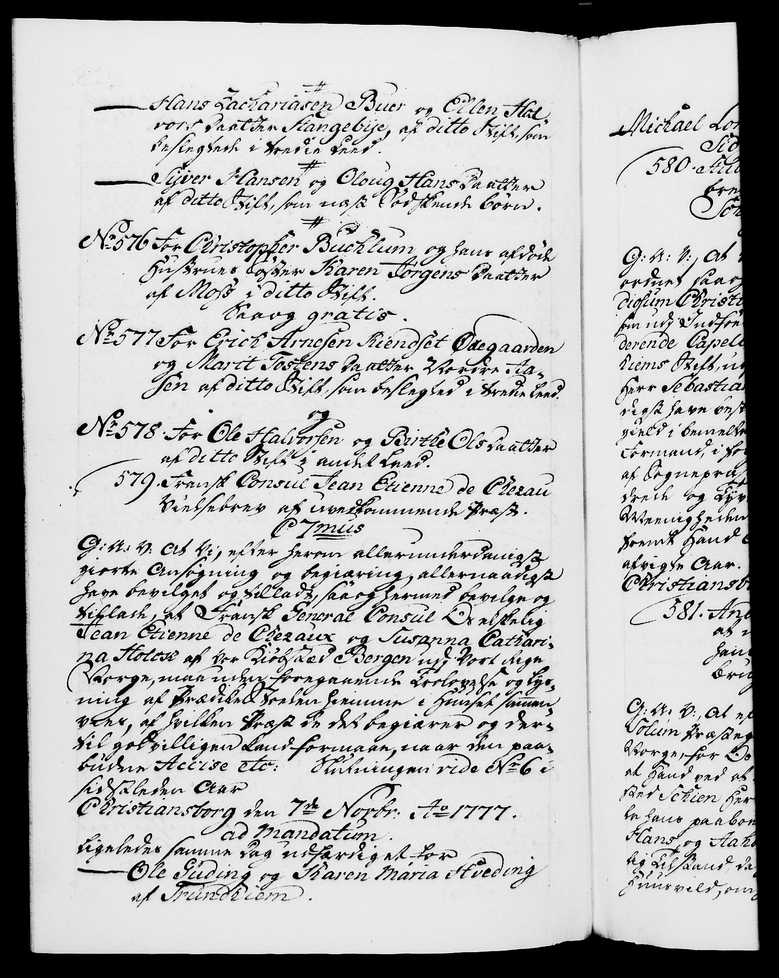 Danske Kanselli 1572-1799, RA/EA-3023/F/Fc/Fca/Fcaa/L0047: Norske registre, 1776-1778, p. 628b