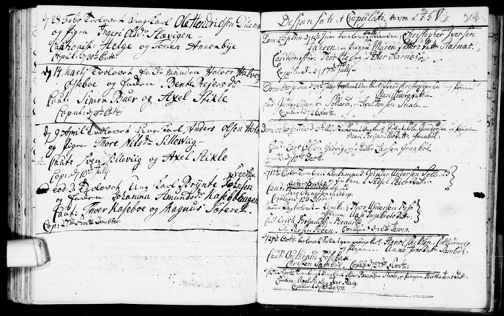 Aremark prestekontor Kirkebøker, AV/SAO-A-10899/F/Fb/L0002: Parish register (official) no.  II 2, 1745-1795, p. 308