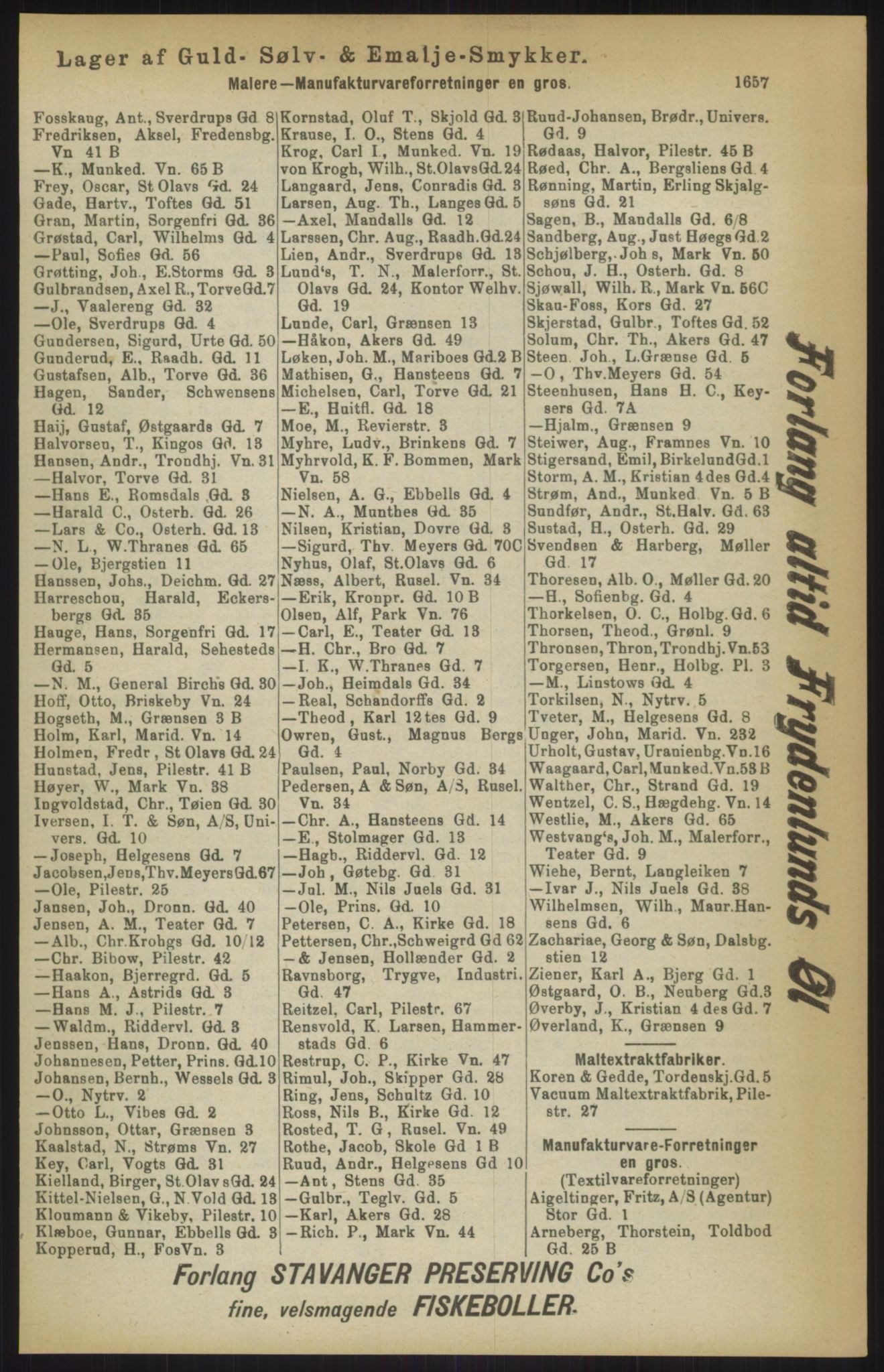 Kristiania/Oslo adressebok, PUBL/-, 1911, p. 1657